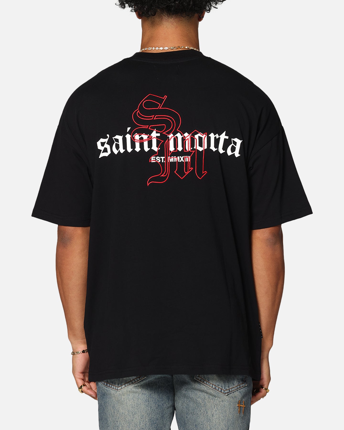 Saint Morta Heritage Boxy T-Shirt Black/Red、mySite、zt4zffjzw