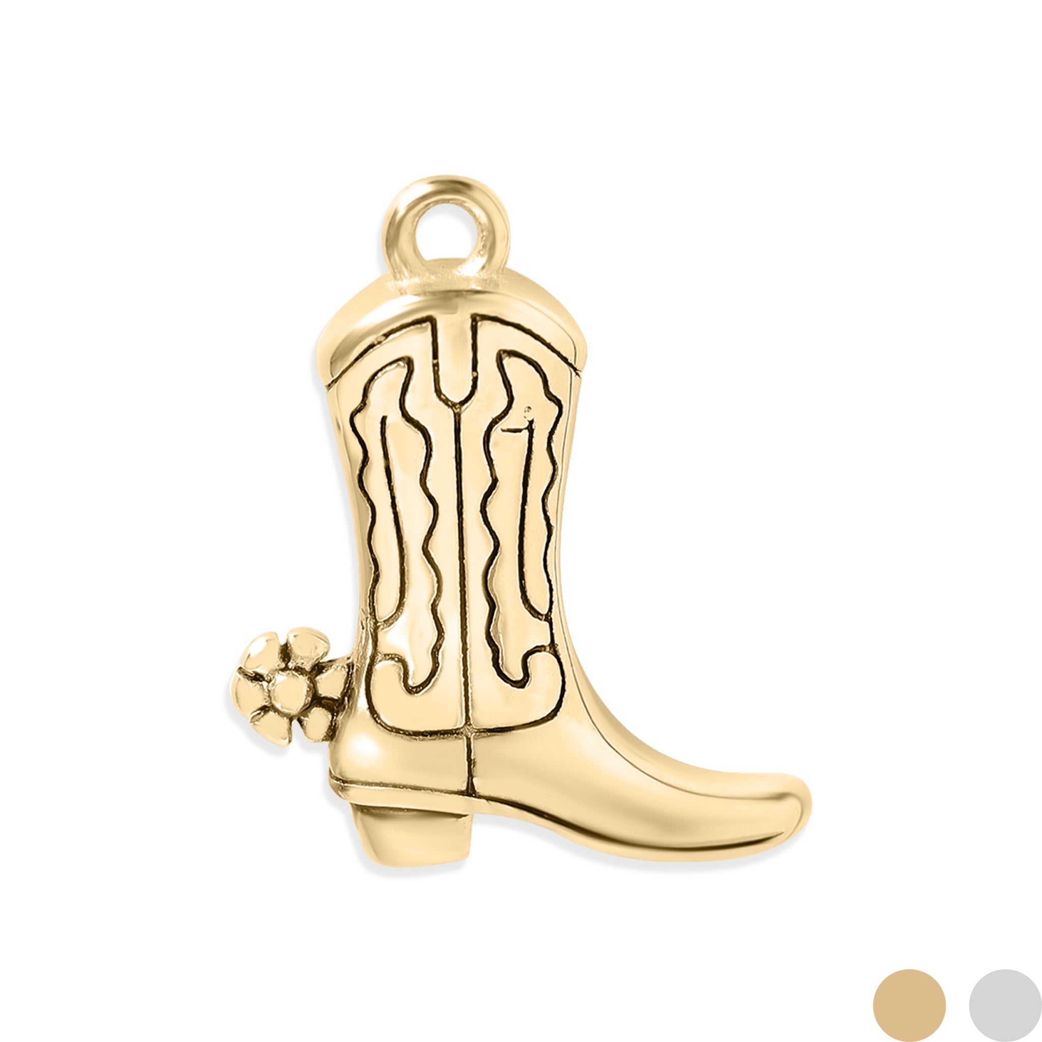 18K Gold PVD Stainless Steel Cowboy Boot Pendant / PDL9020、mySite、dreamappss