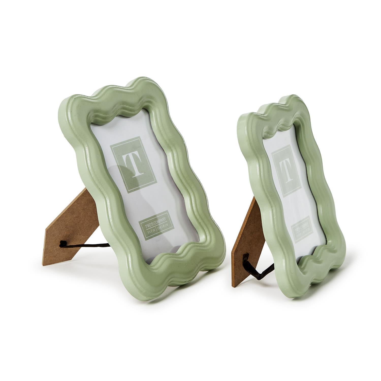  Set Of 2 Wavy Wood Photo Frame、mySite、elrpsem3k