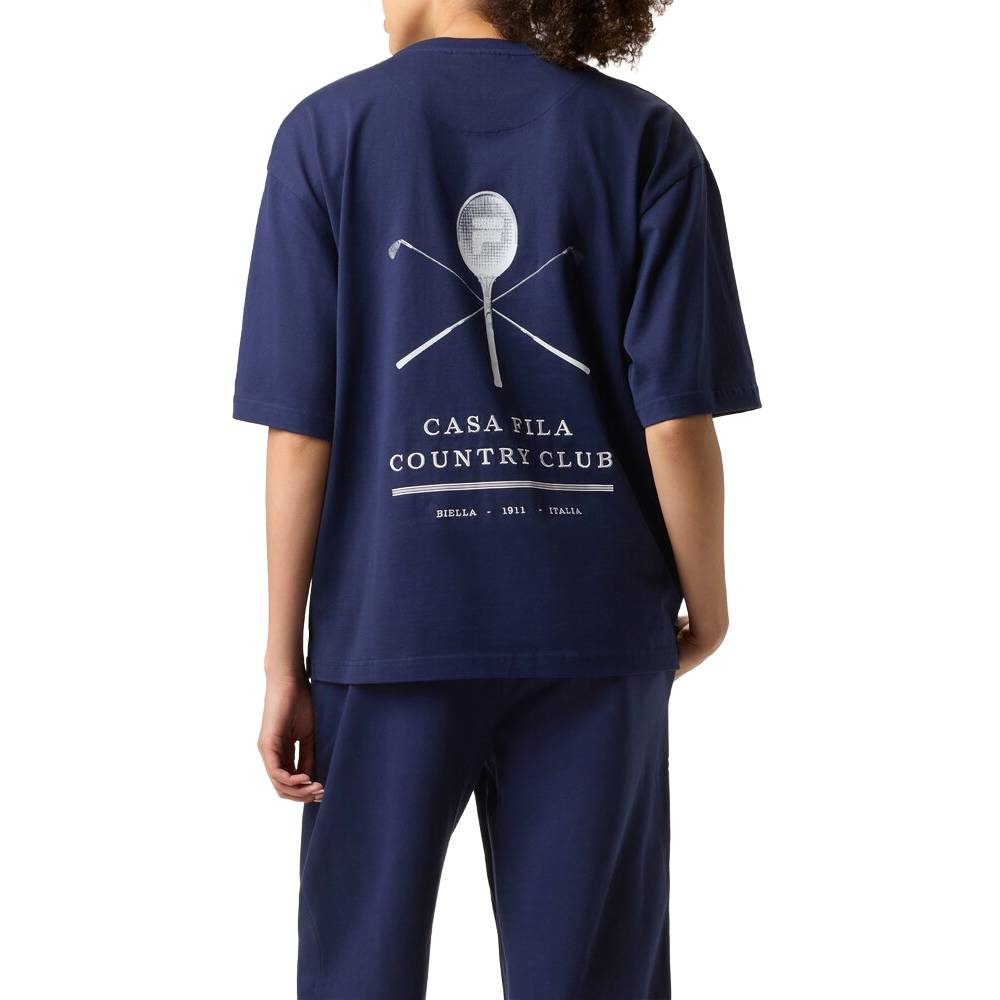 Fila Unisex Country Club Raquet Box Tee Top (Fila Navy)
