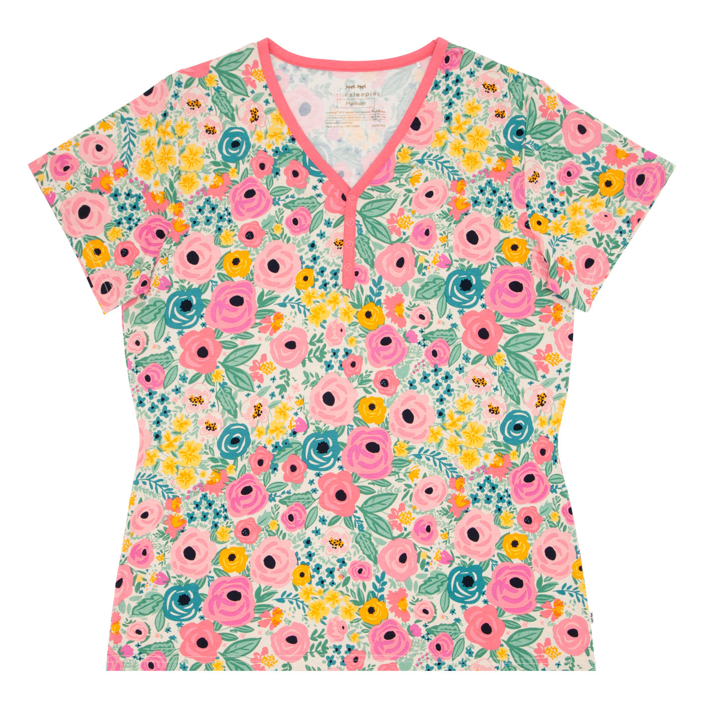 Secret Garden Women's Short Sleeve Pajama Top、mySite、g9winljtr