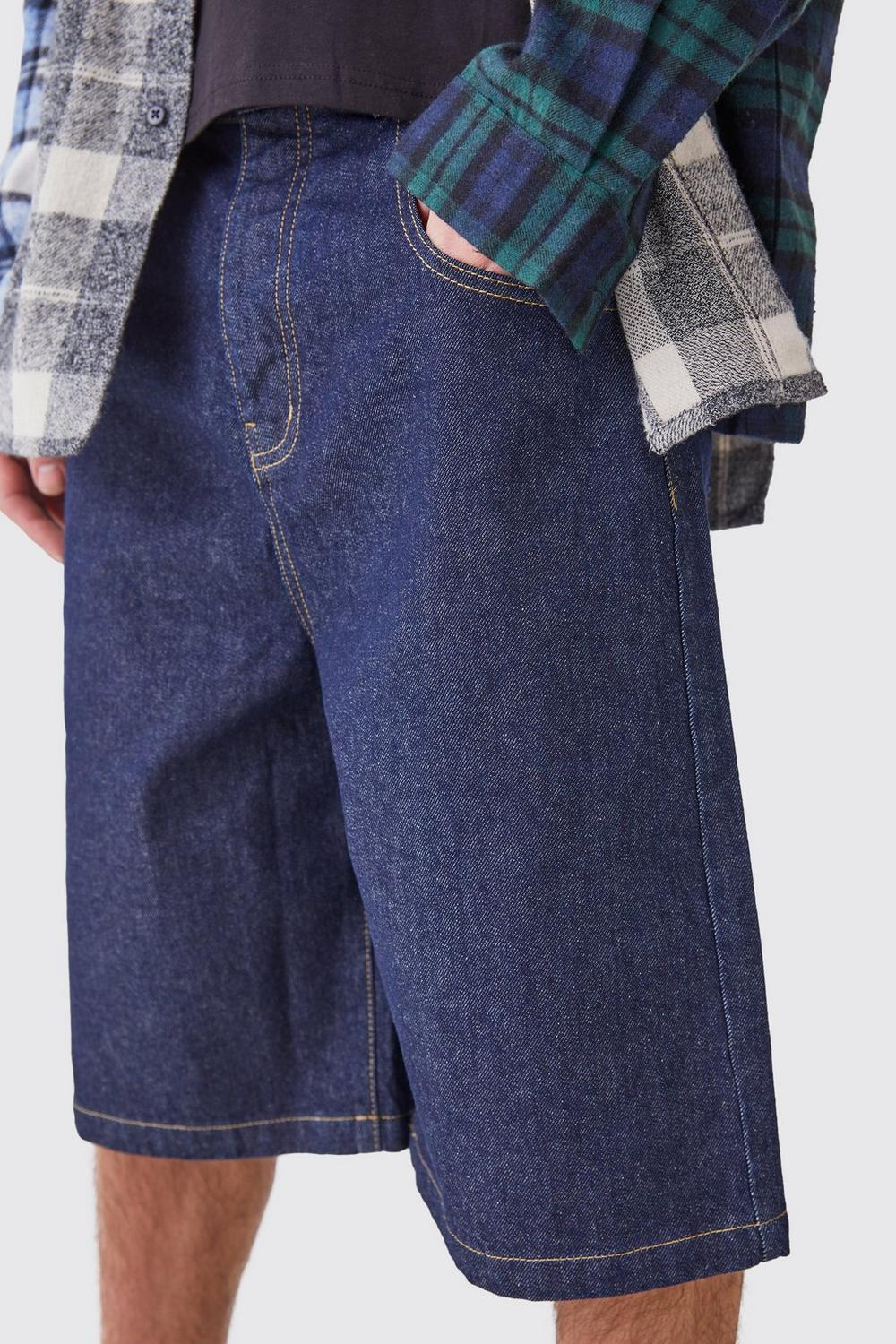  Boohooman Denim Jorts In Indigo Indigo、mySite、justintrudeaud