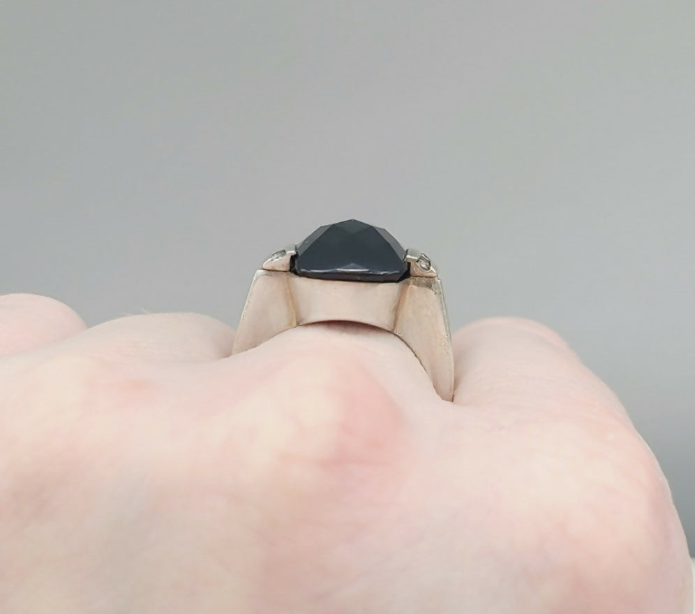 David Yurman Large Deco Ring 鈥?Black Onyx & Diamonds、mySite、hinf8tx79