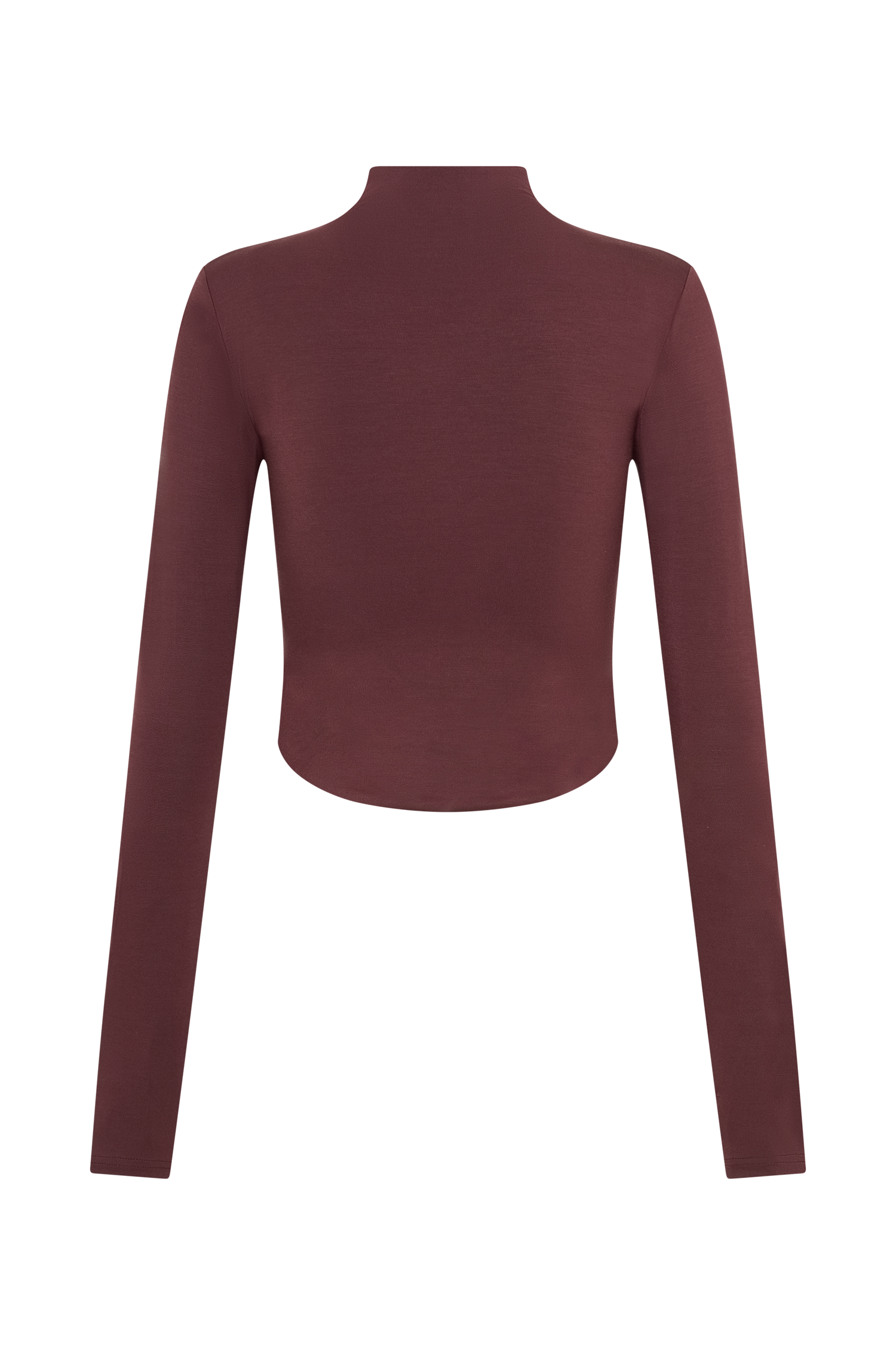 Ember Modal Long Sleeve High Neck Top - Mahogany、mySite、solidvoid