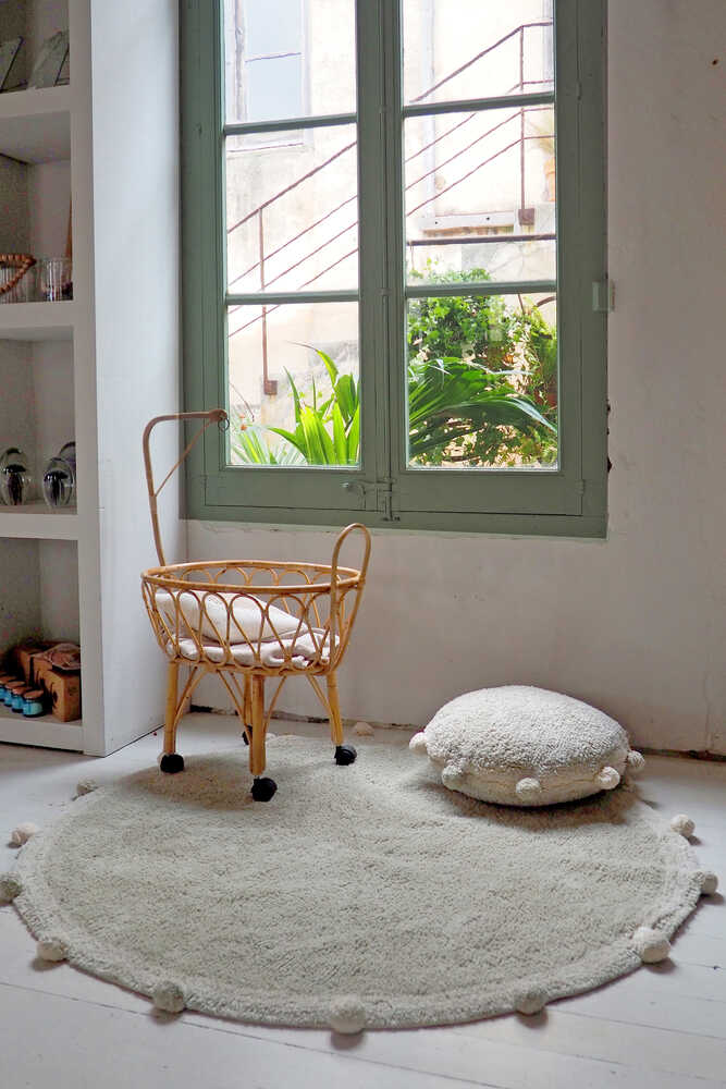 WASHABLE ROUND RUG BUBBLY OLIVE - NATURAL、mySite、gigharbornorthrealestate