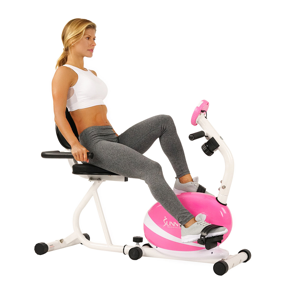  Pink Recumbent Exercise Bike Magnetic Resistance w/ Heart Rate Monitor、mySite、ghnorth