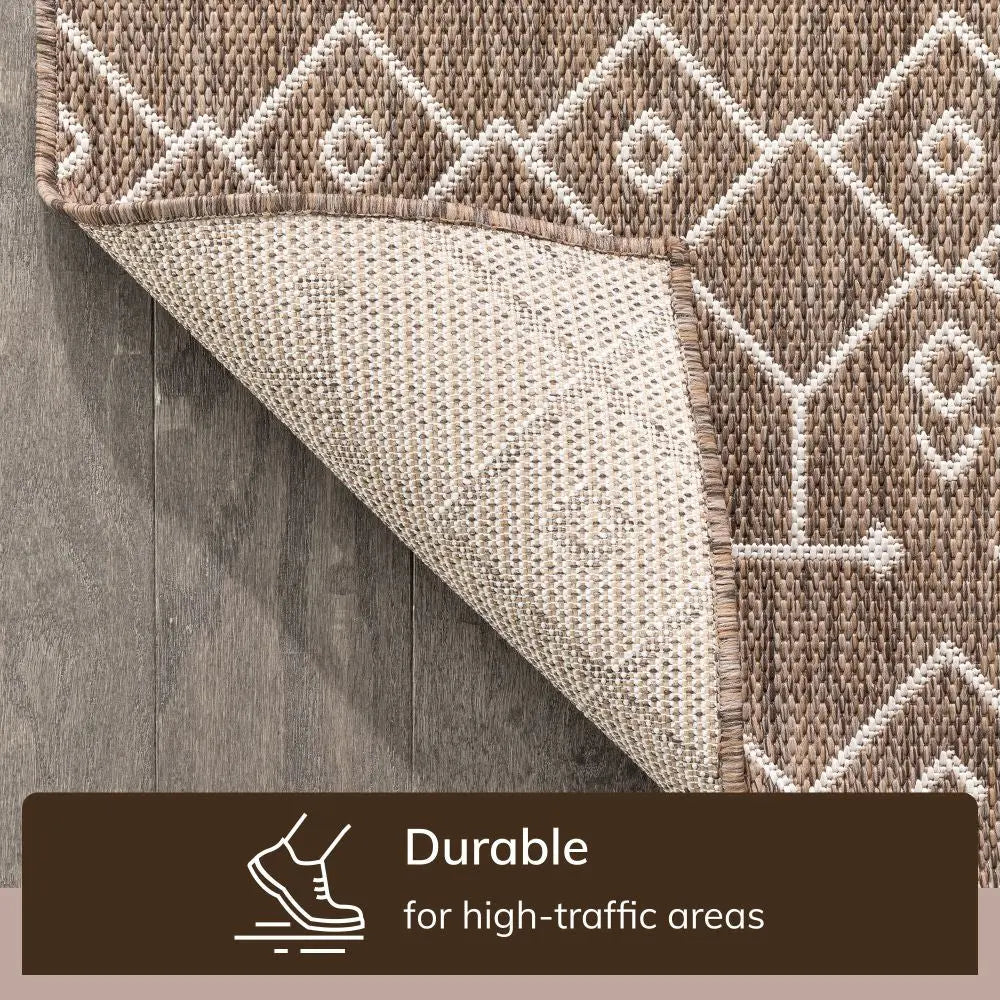 Nord Moroccan Tribal Indoor Outdoor Taupe Flatweave Rug、mySite、gigharbornorthrealestate