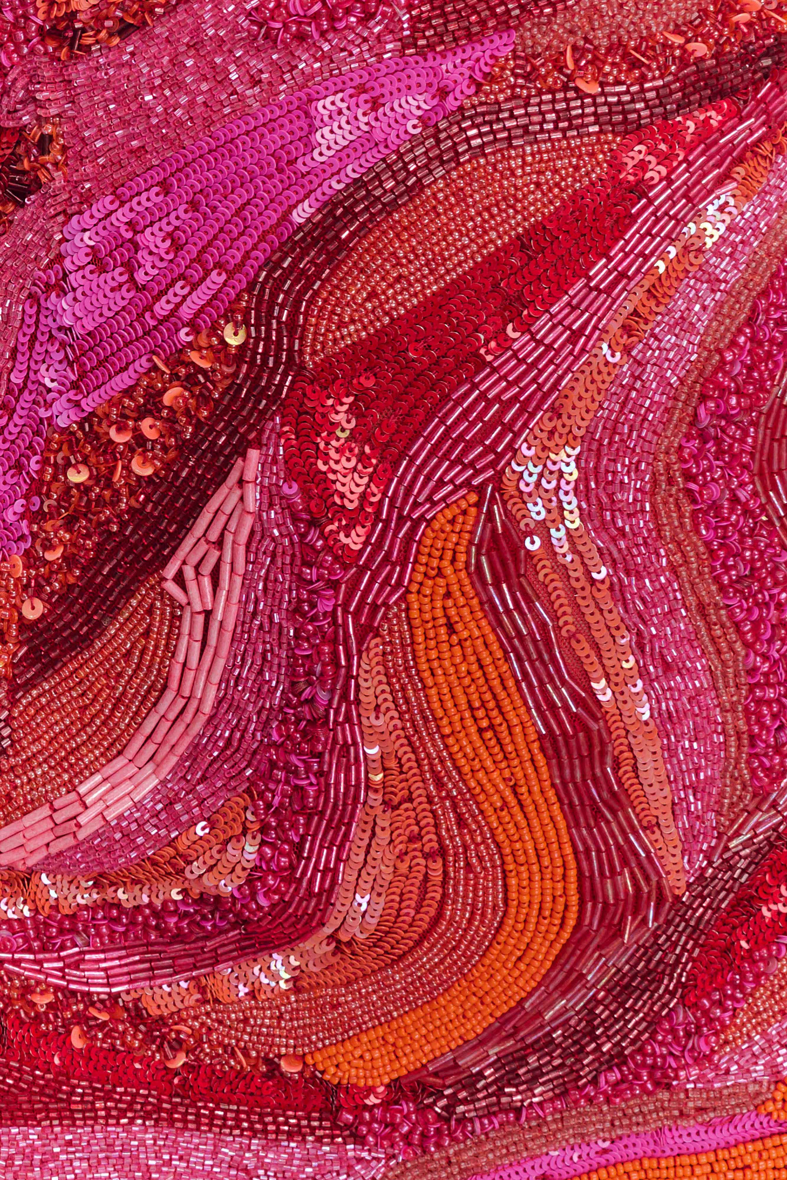 Eloise Hand Beaded Mini Dress - Pink Swirl Print、mySite、solidvoid