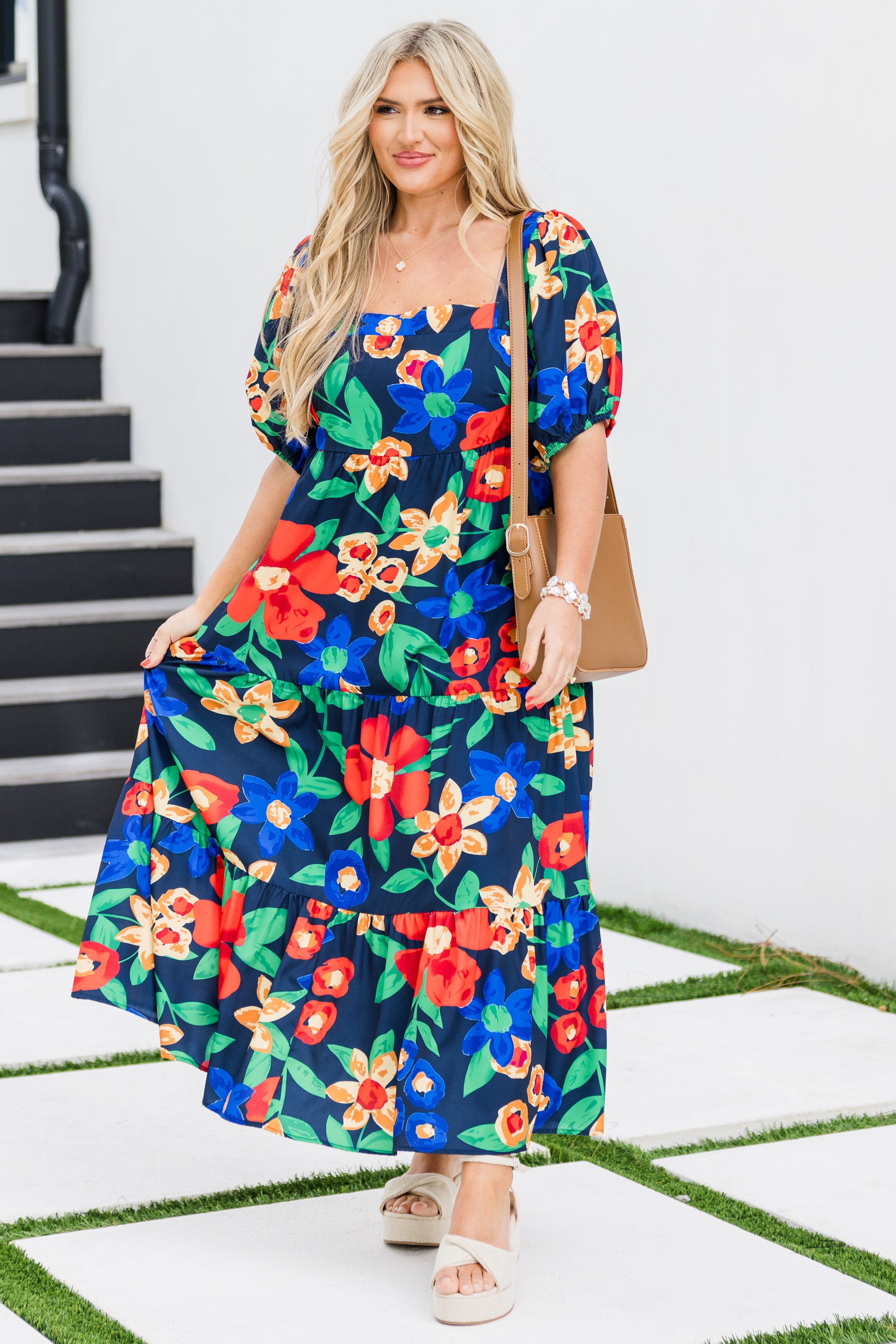  Let's Get Away Dress, Navy Floral、mySite、justintrudeaud