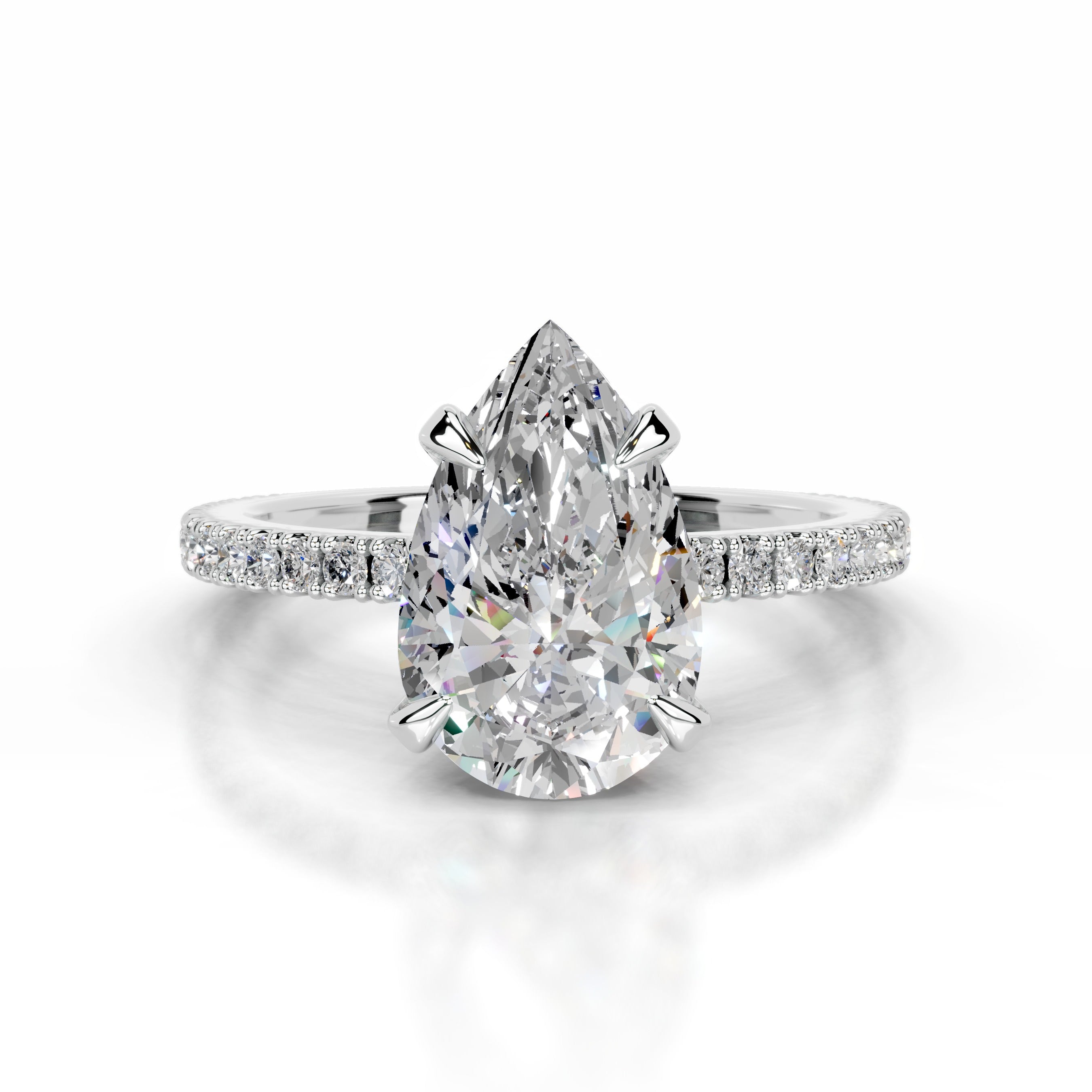 Luisana Moissanite & Diamond Ring - 14K White Gold (RTS)、mySite、hinf8tx79