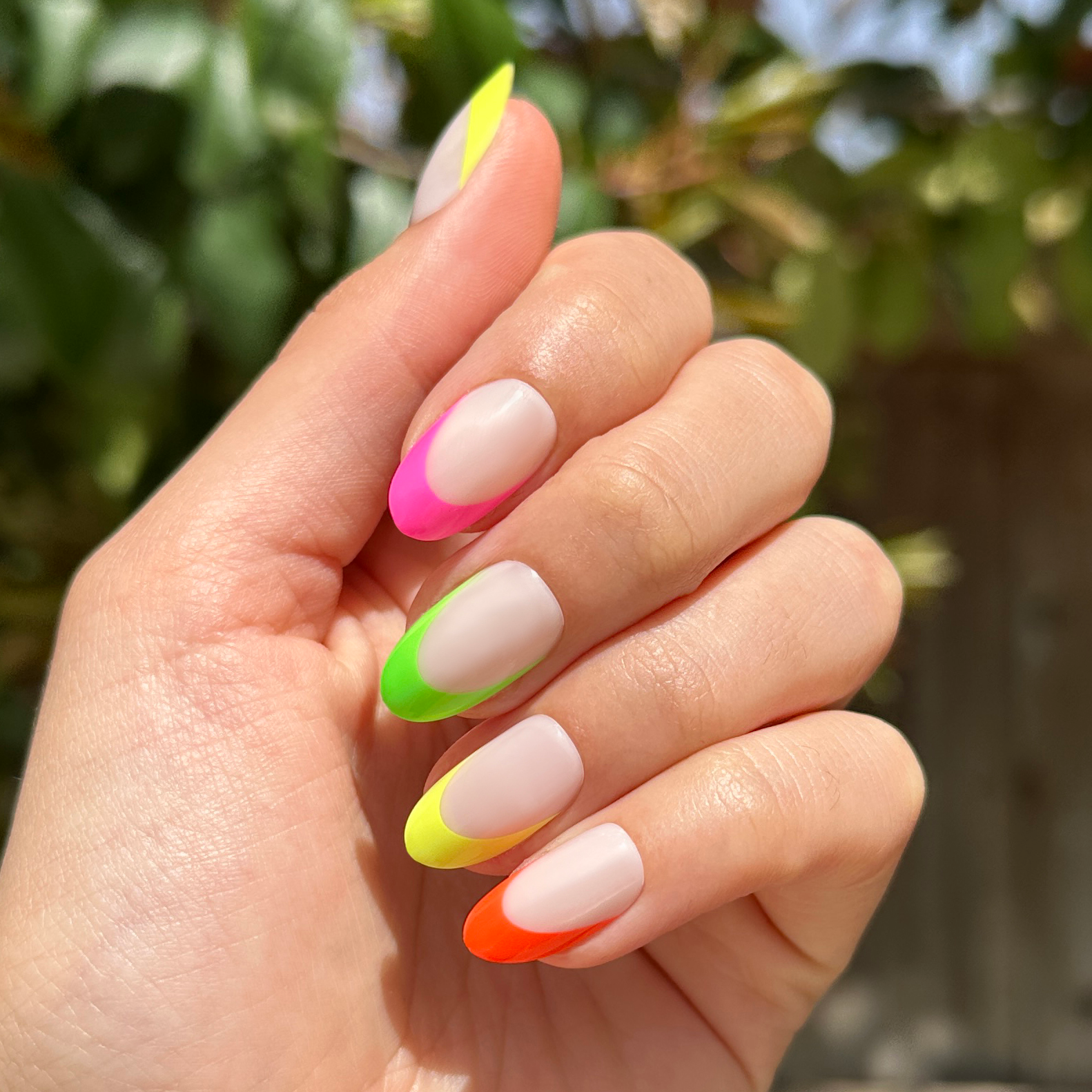 Thick Rainbow French Mixed Pack - Press-On | Medium | Oval、mySite、solidvoid