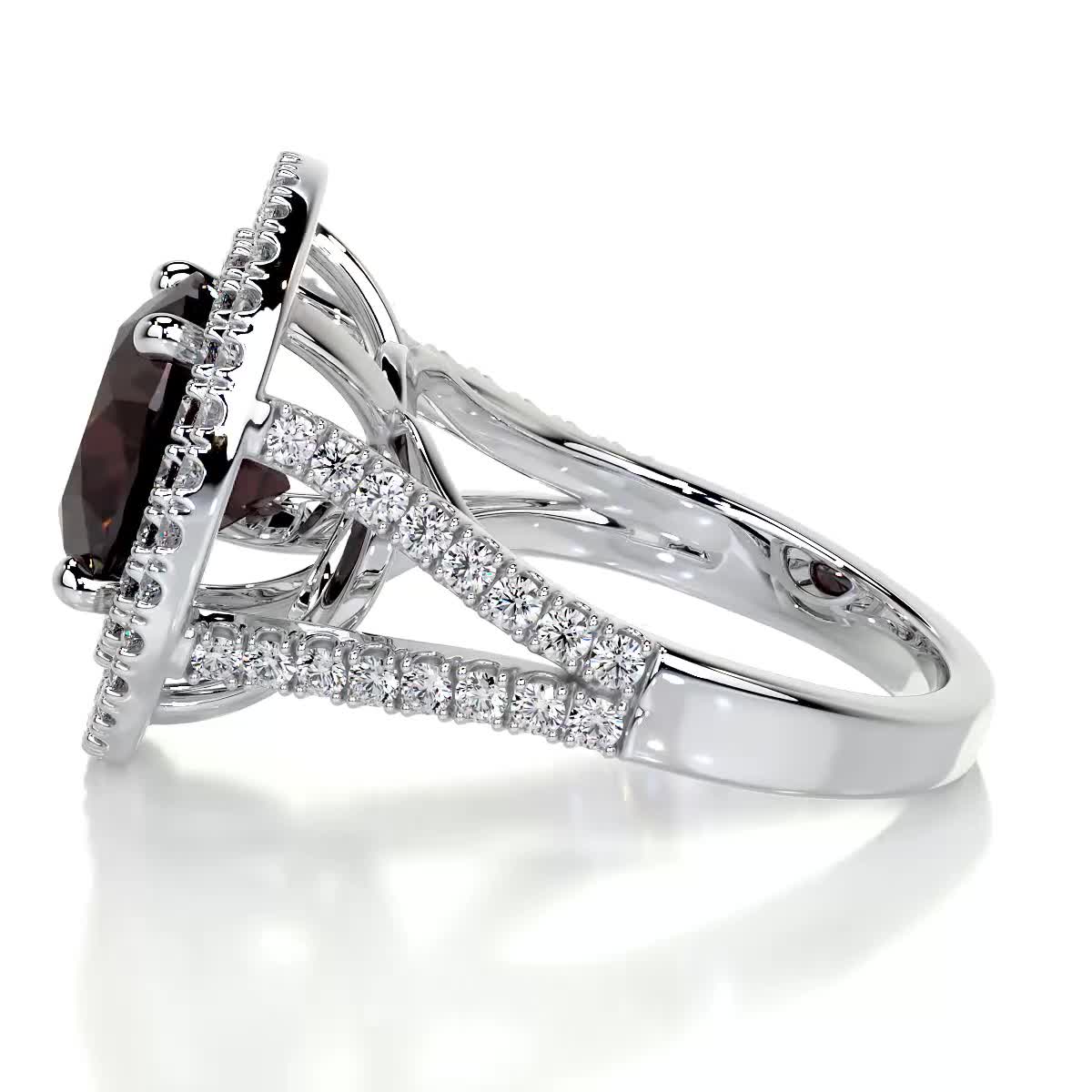 Naomi Gemstone & Diamonds Ring (5 Carat) -14K White Gold、mySite、hinf8tx79