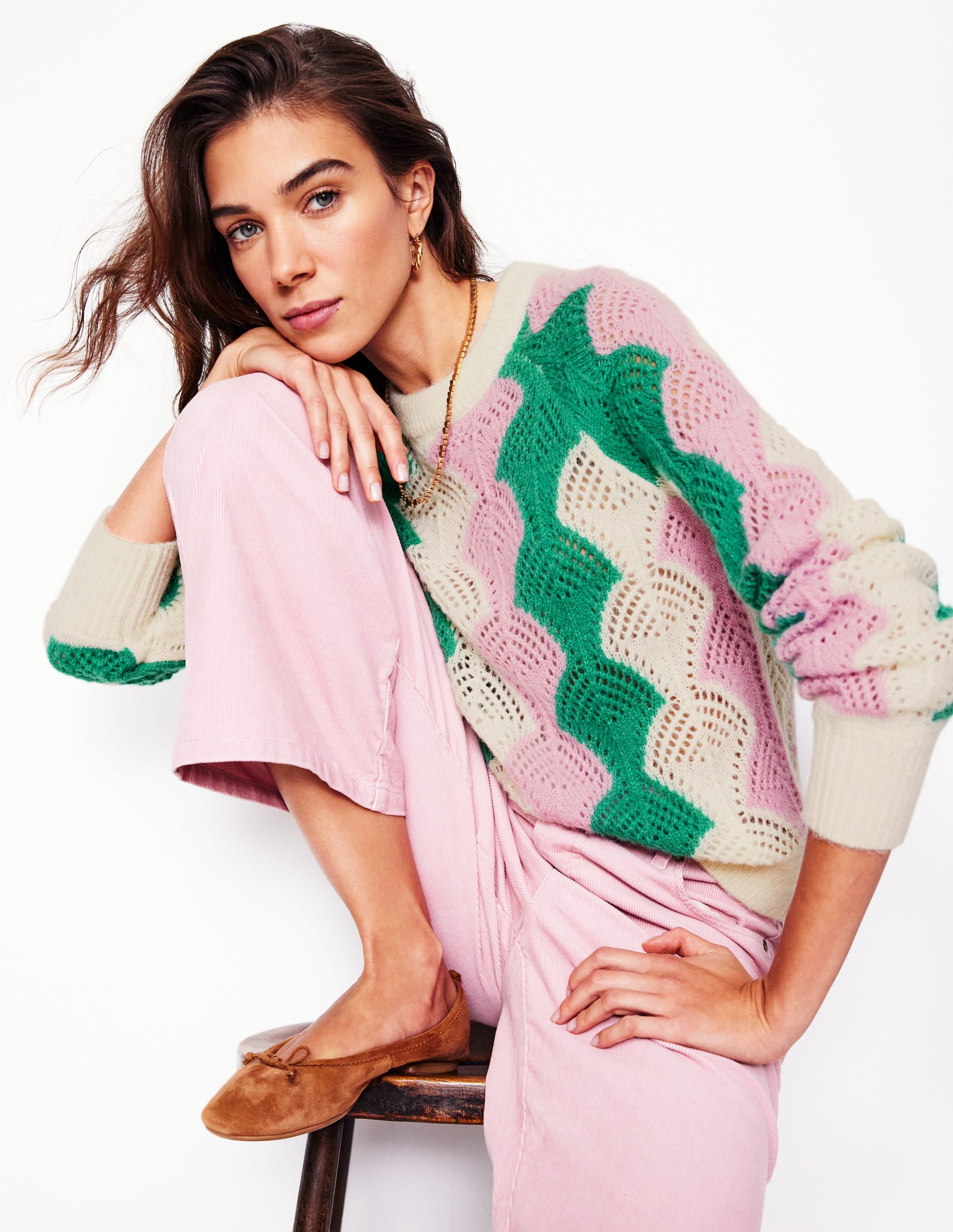  Alice Fluffy Raglan Sweater-Warm Ivory/ Soft Lavender Pink、mySite、ashleygrahame