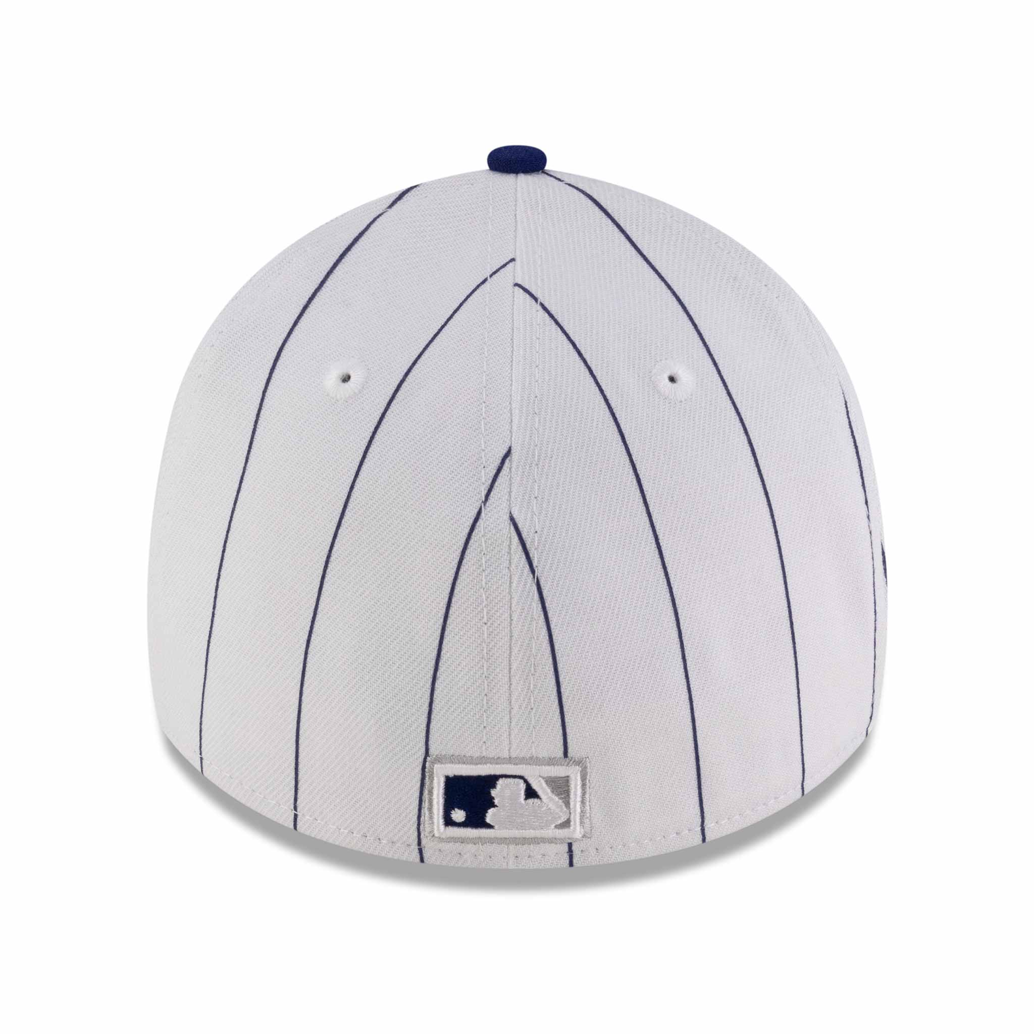 Chicago Cubs New Era 39THIRTY White Pinstripe 1908 Bear in C Stretch Fit Cap、mySite、vikingsvslions