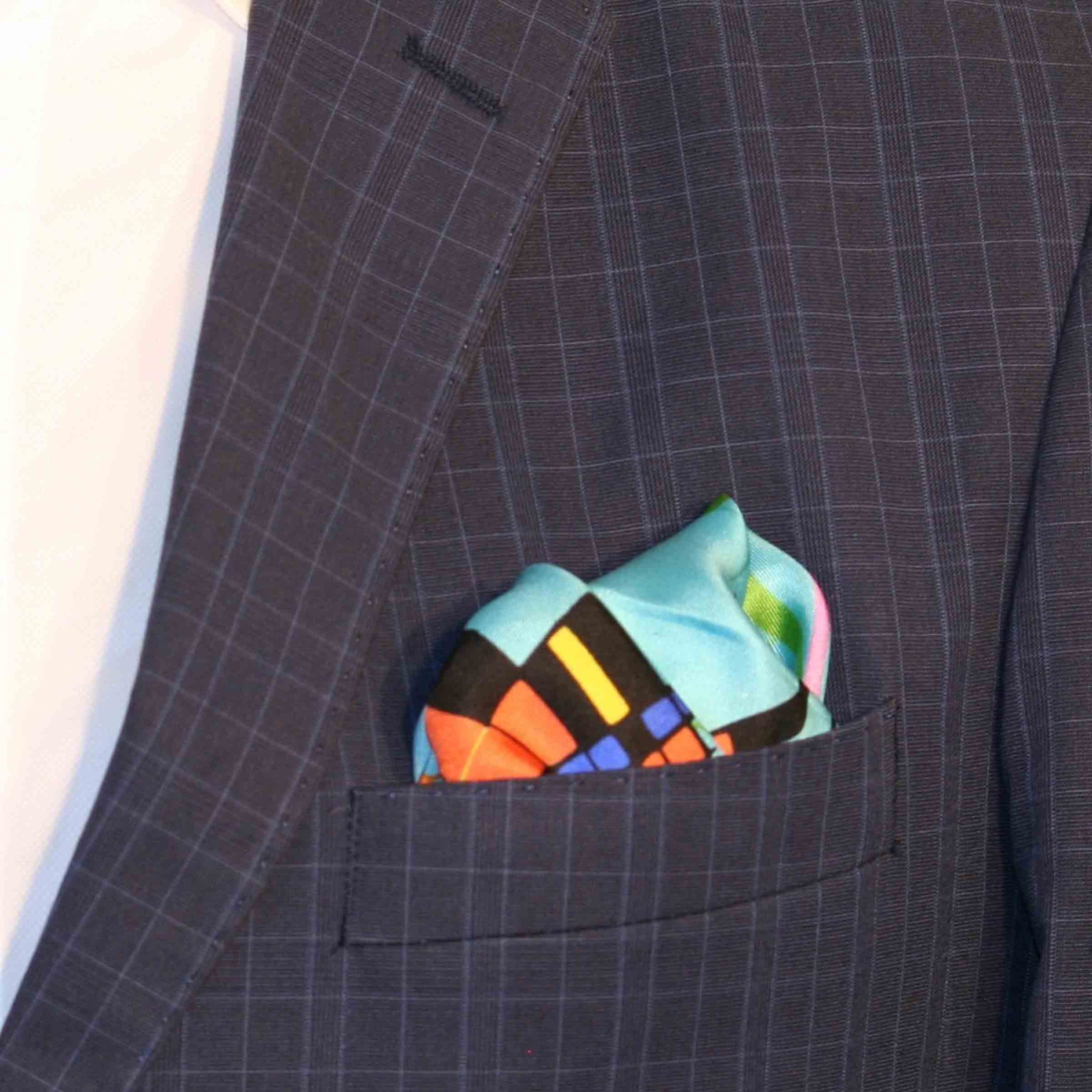 Silk Twill Pocket Square METROPOLITAN GEOMETRIES by Orequo、mySite、neckold