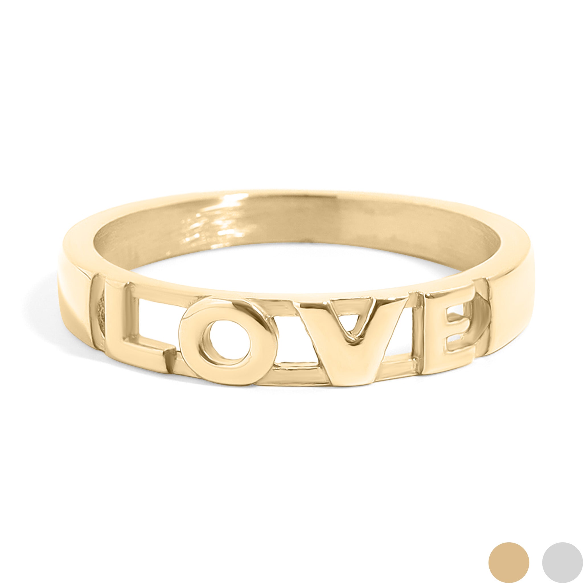18K Gold PVD Stainless Steel Love Stacking Ring / KSS0010、mySite、dreamappss