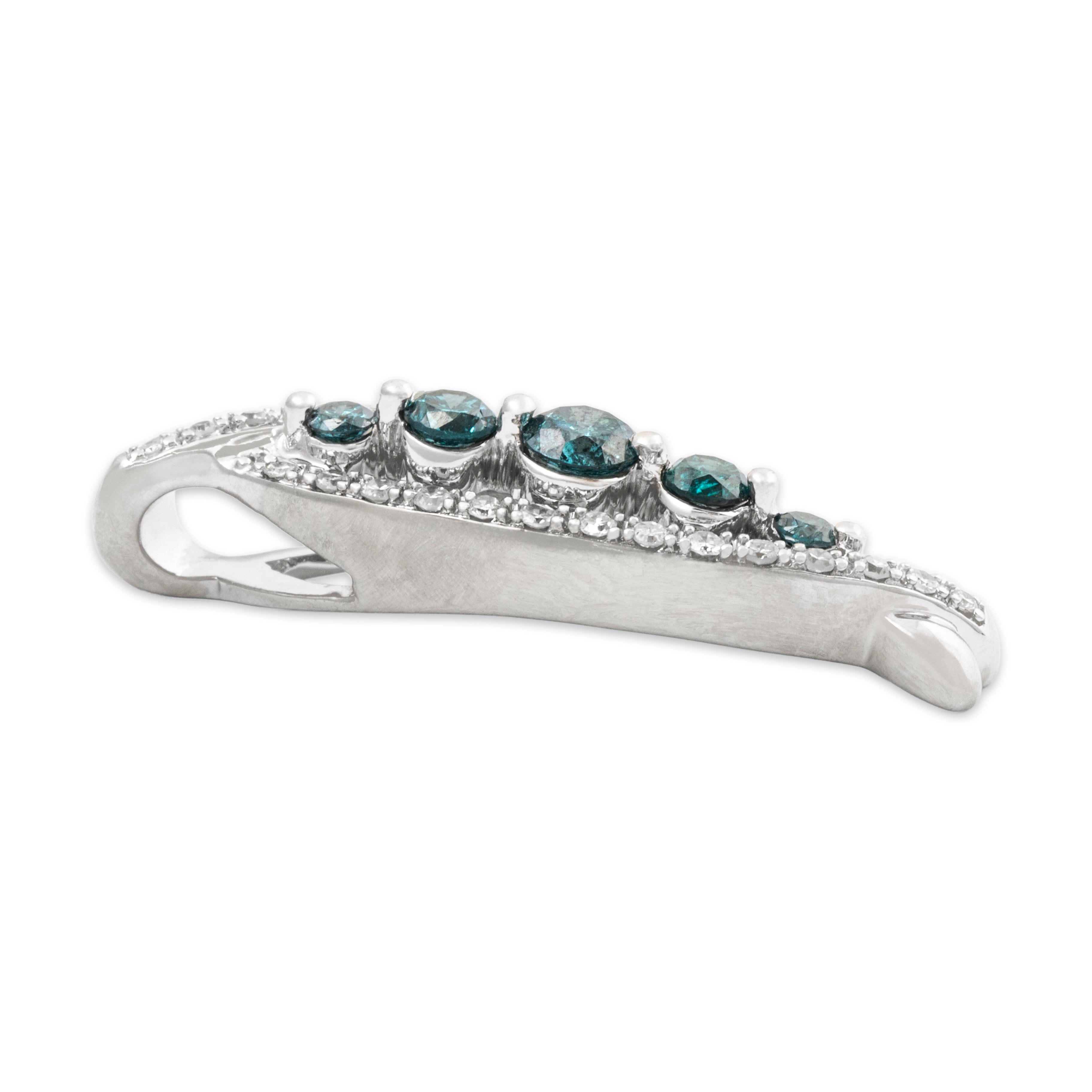 Vintage 14k White Gold .559cttw Dyed Diamond Diamond Criss-Cross Slide Pendant、mySite、hinf8tx79