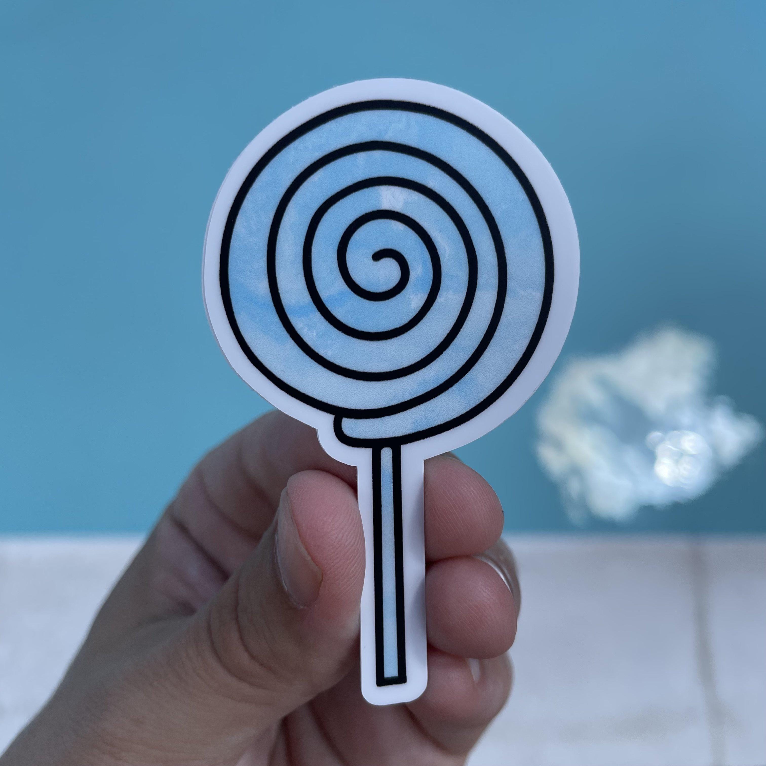 Blue Tie Dye Spiral Sucker Aesthetic Sticker、mySite、elrpsem3k