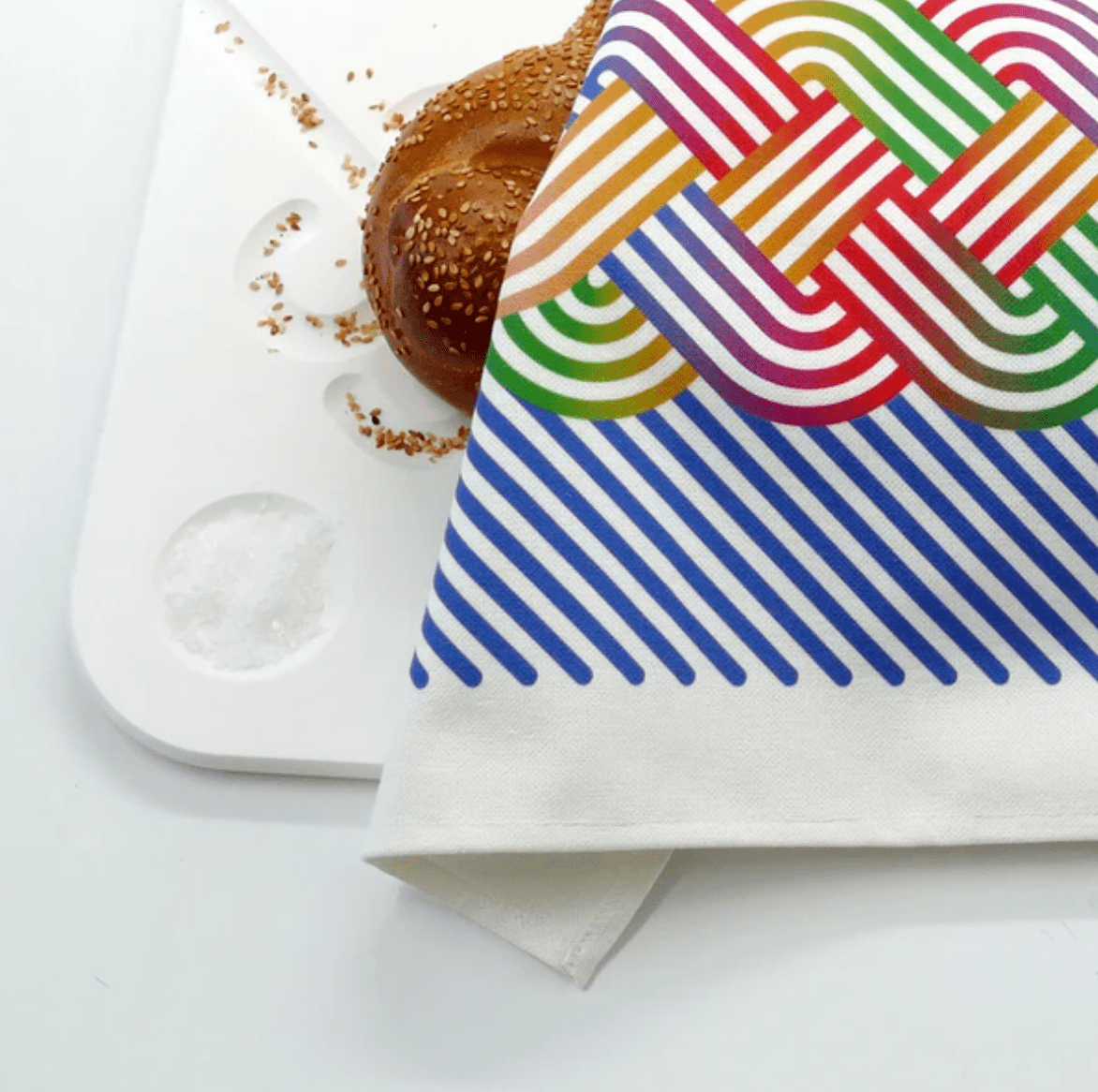 Op-Art Cotton Challah Cover - Rainbow、mySite、topwebapps