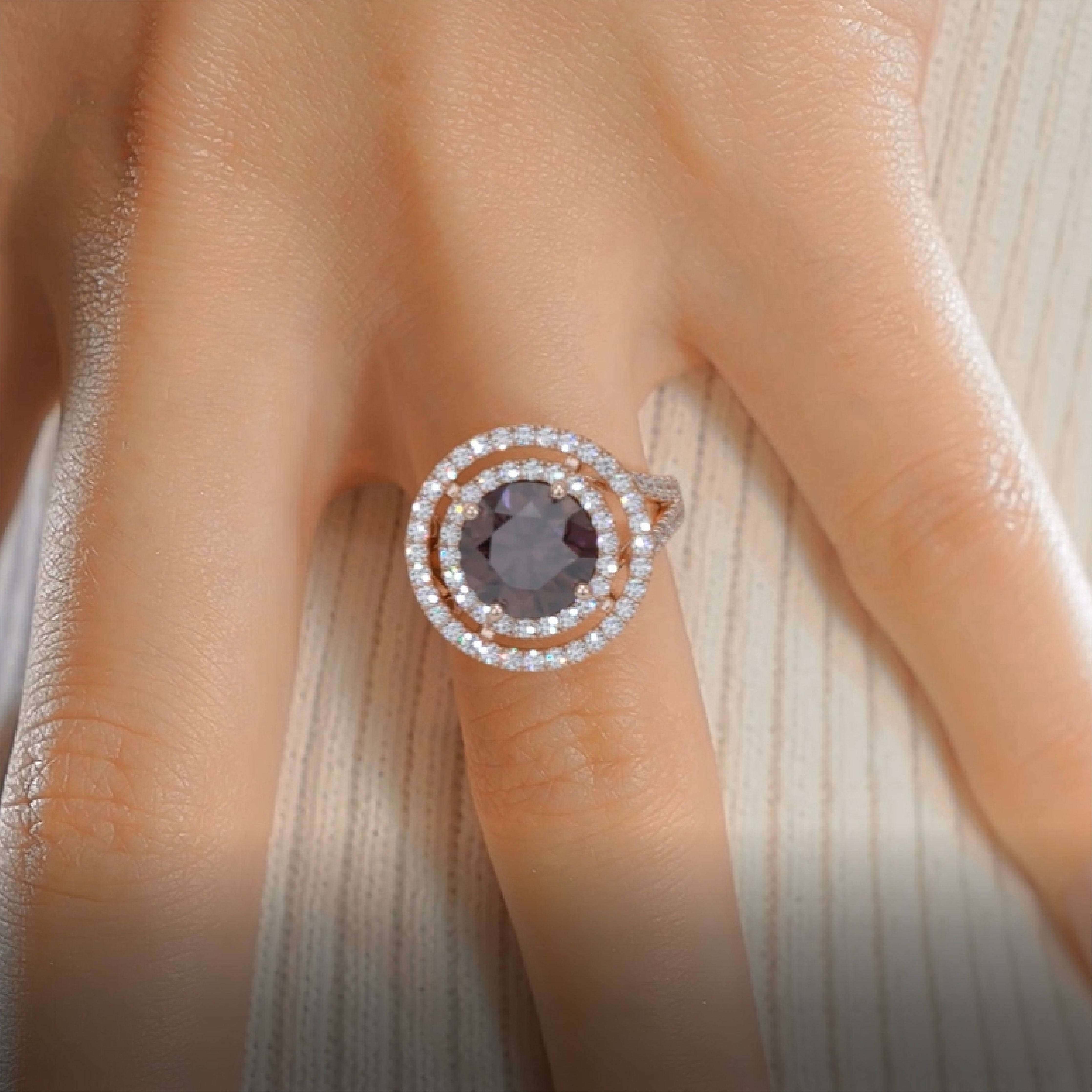 Naomi Gemstone & Diamonds Ring (5 Carat) -14K Rose Gold、mySite、hinf8tx79