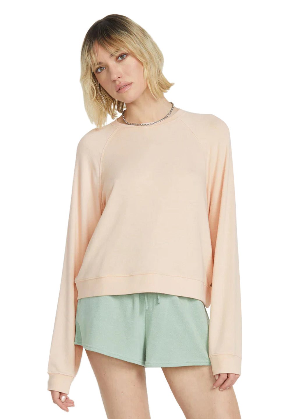 Volcom Women's Solid Lil Frenchie Long Sleeve Raglan Pullover、mySite、noshort