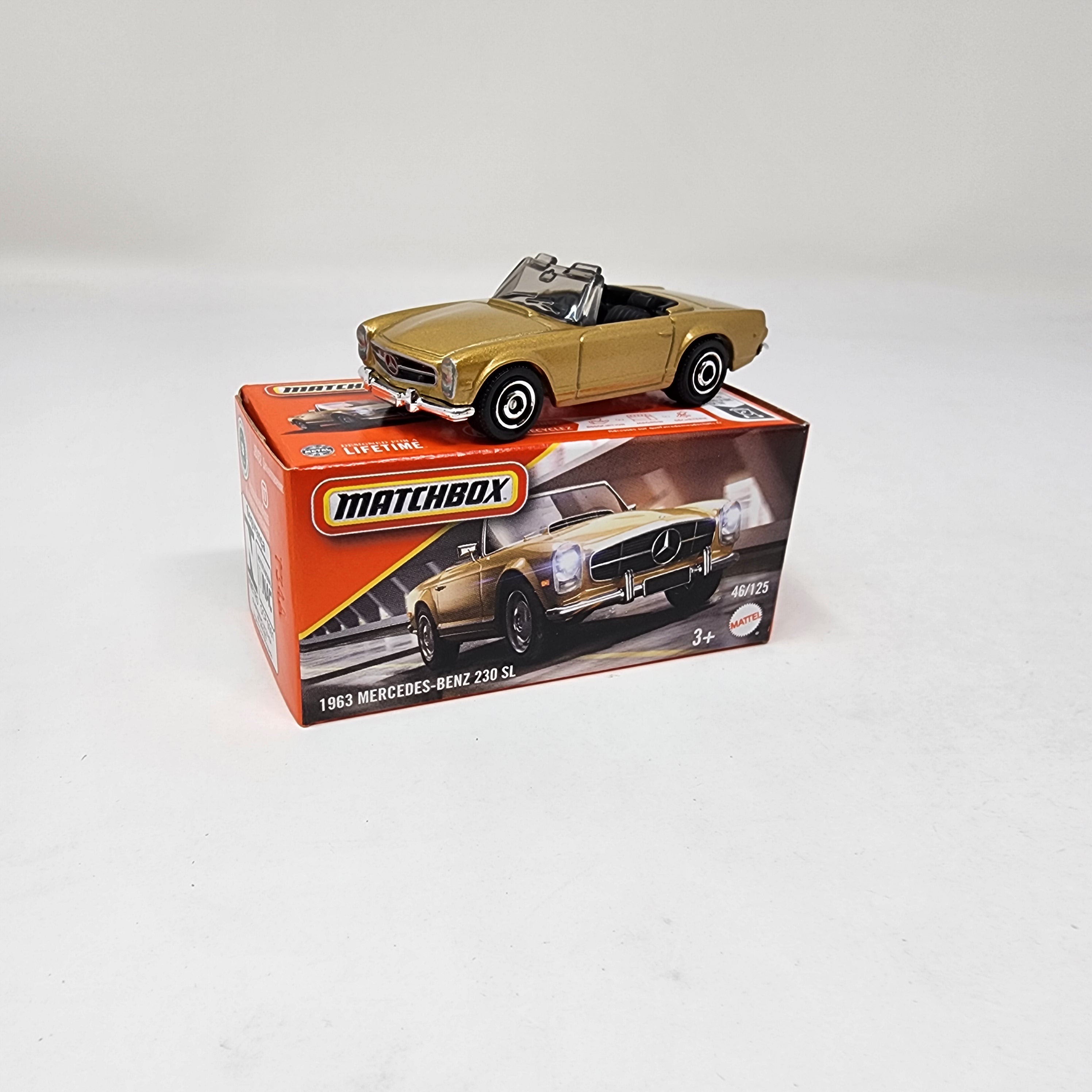 1963 Mercedes-Benz 230 SL #46 * GOLD * 2025 Matchbox Power Grabs Case A、mySite、hgirdovlk