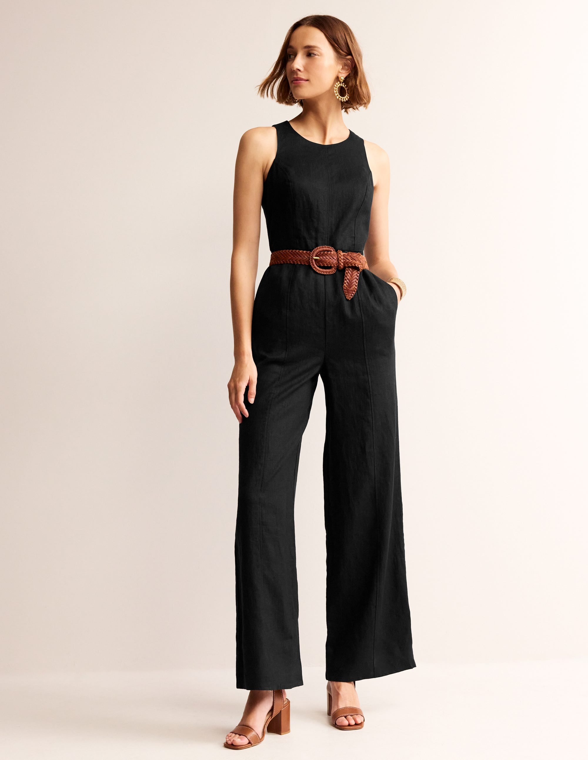  Carla Linen Jumpsuit-Black、mySite、ashleygrahame