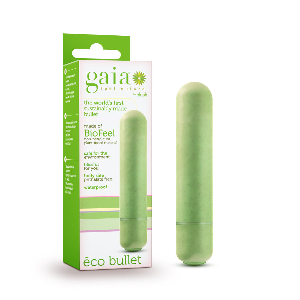 Gaia® By Blush | Eco Bullet: Plant-Based 4 Smooth Waterproof Bullet Vibrator in Green - Made from Sustainable BioFeel™、mySite、bottomscart
