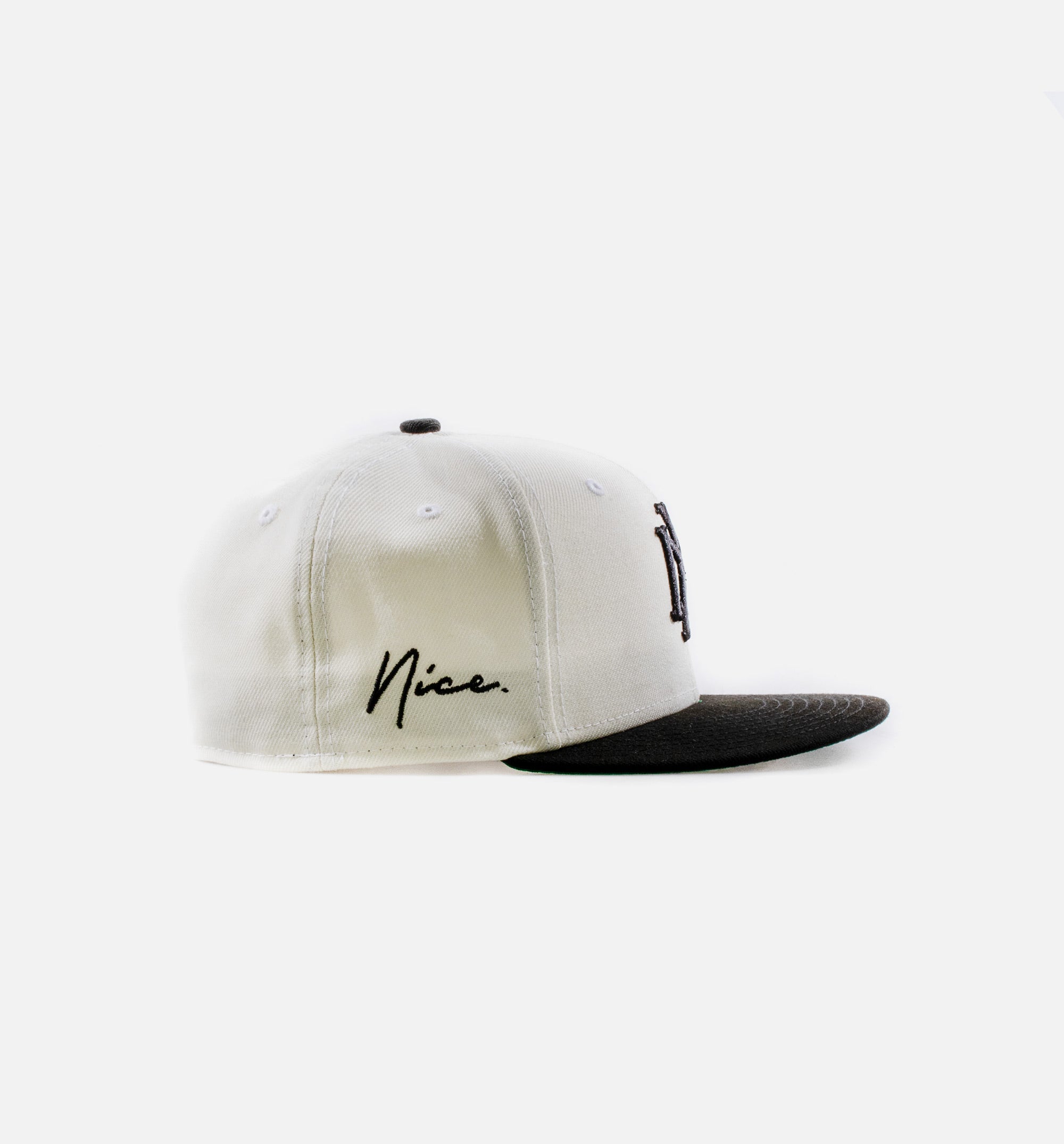 Nice Kicks Monogram 2Tone 5950 Mens Hat - Cream/White、mySite、dreamappss
