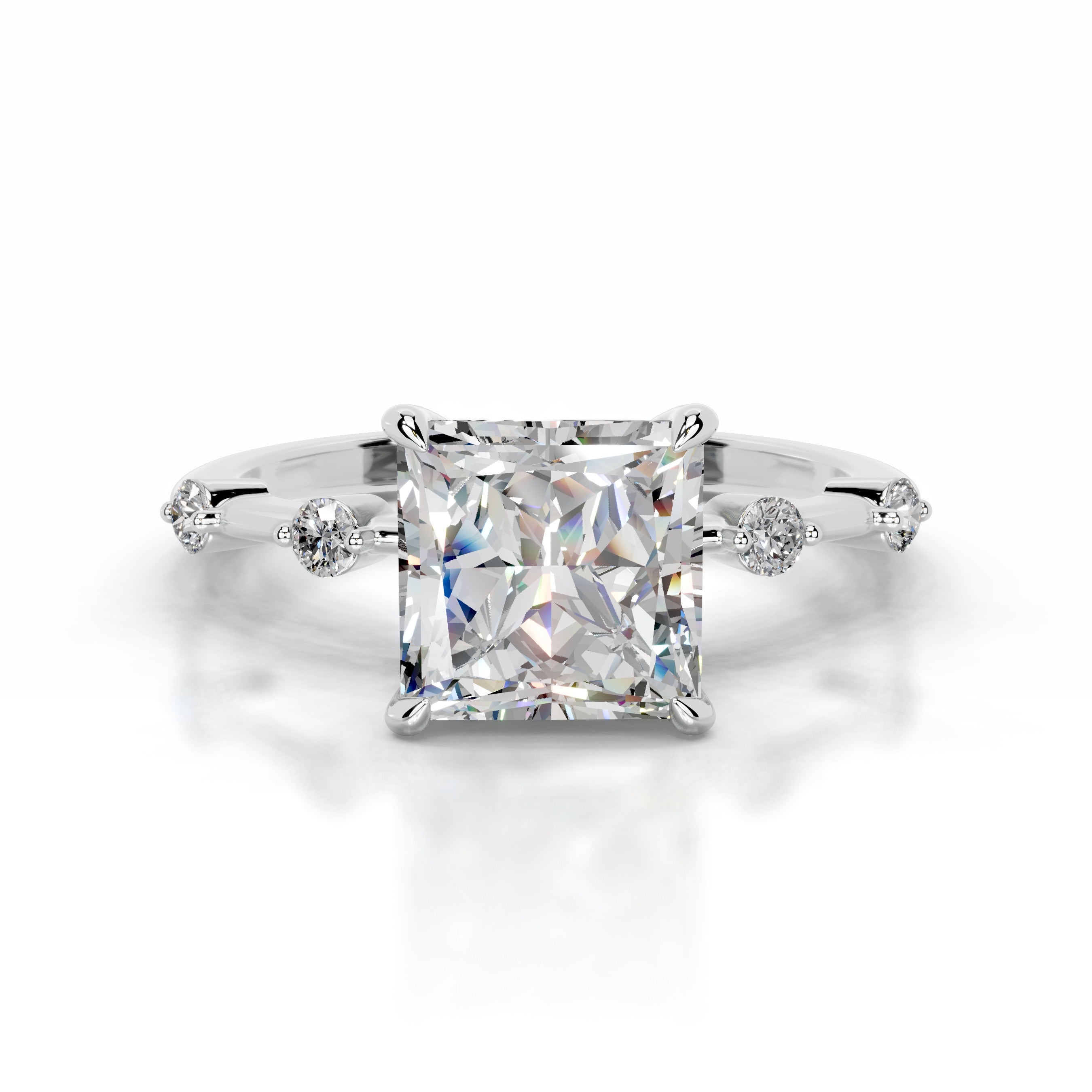 Timmey Moissanite & Diamond Ring - 18K White Gold、mySite、hinf8tx79
