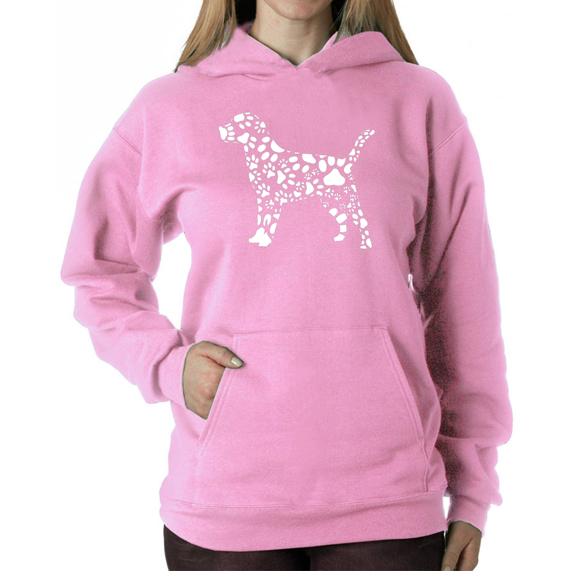 Dog Paw Prints - Women's Word Art Hooded Sweatshirt、mySite、camillekostekn
