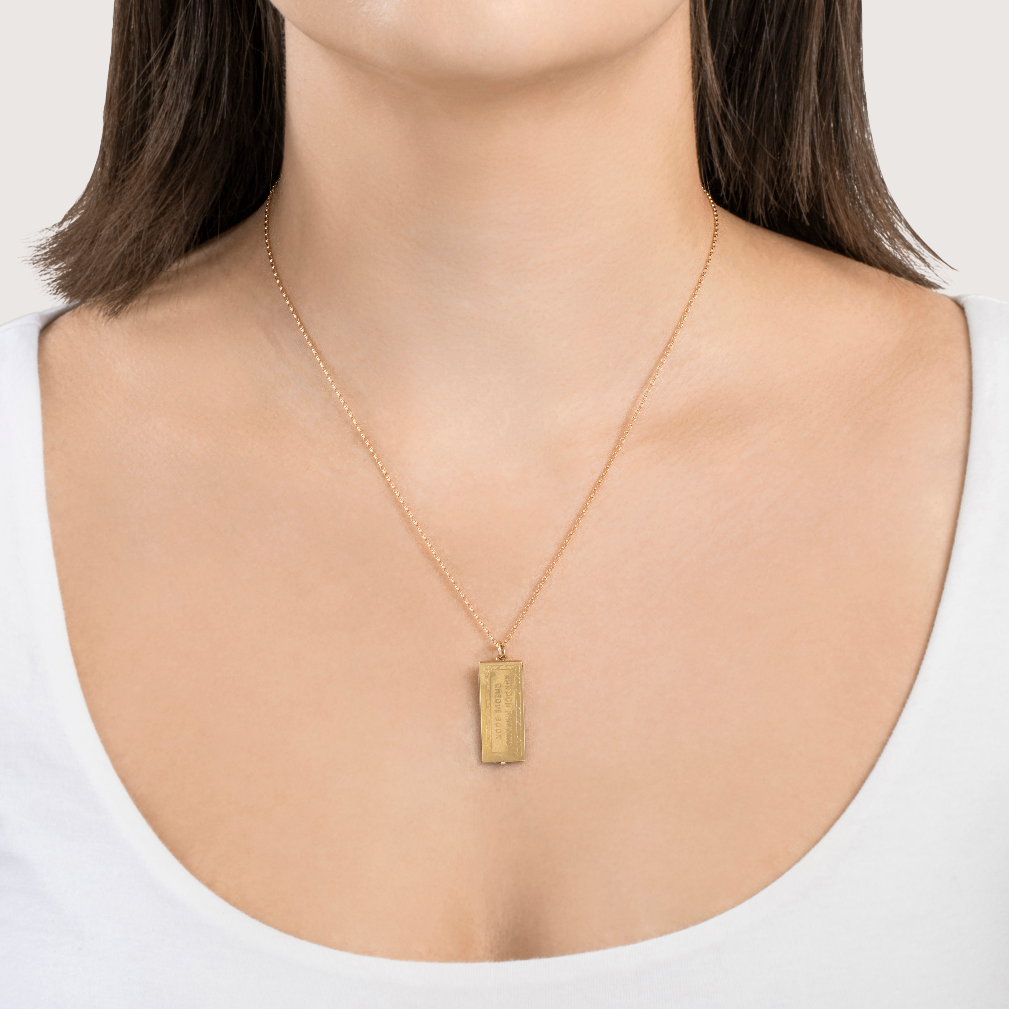 Vintage English 9k Yellow Gold London Bank Cheque Book Pendant / Charm、mySite、hinf8tx79