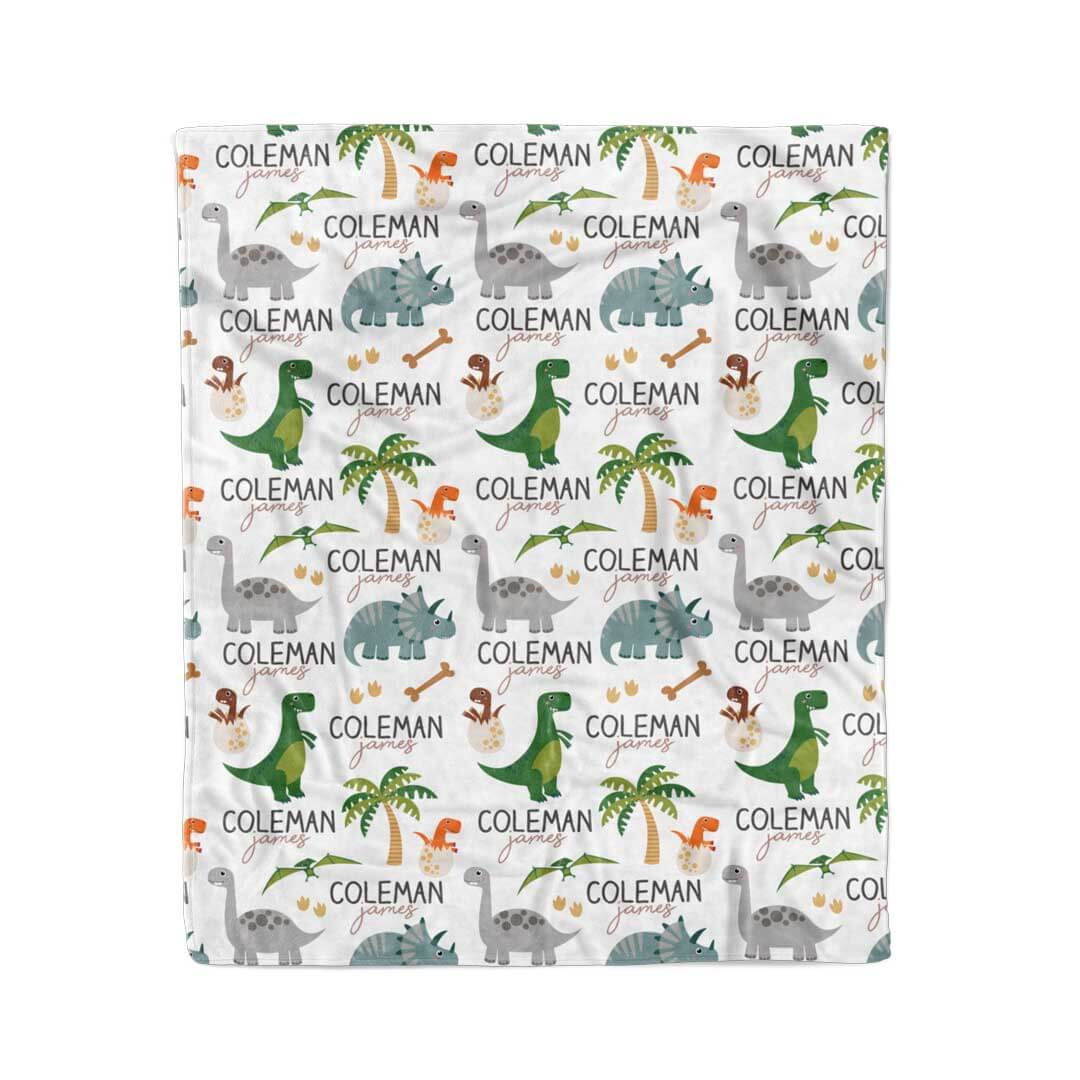  Happy Dinos Personalized Toddler Blanket | Neutral、mySite、layawaytickets