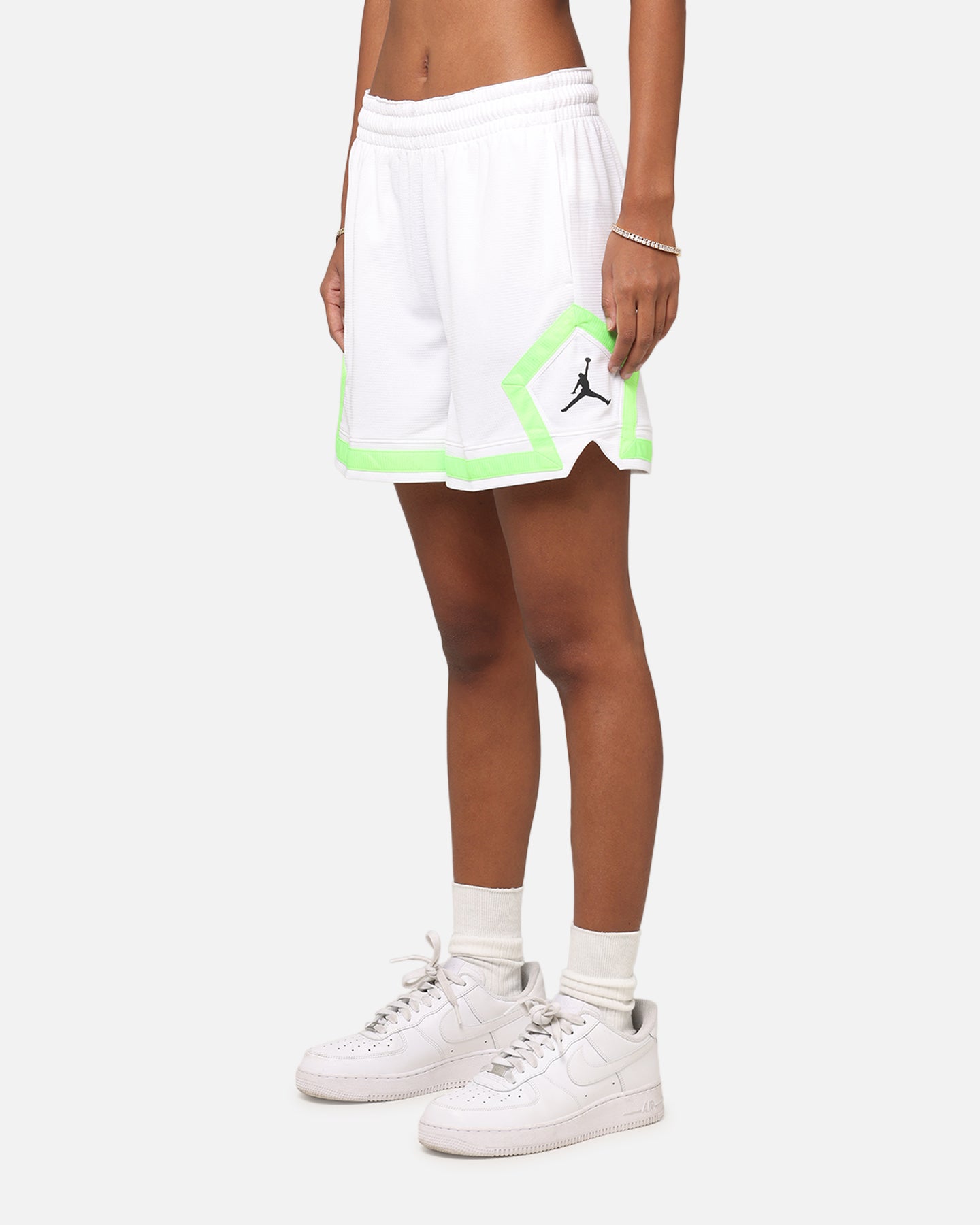 Jordan Women's Dr-FIT 4 Sport Diamond Shorts White/White/Green、mySite、zt4zffjzw