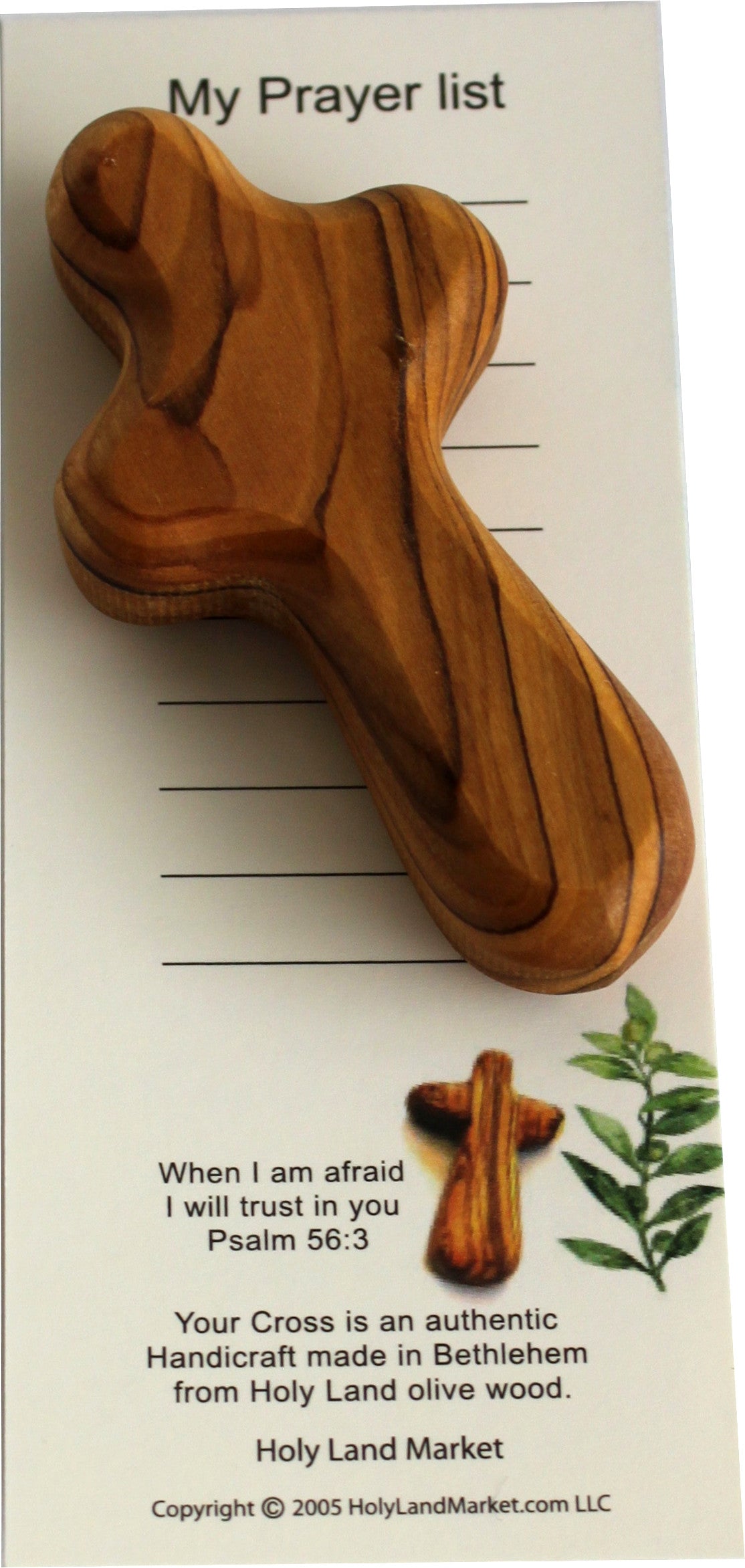 Holy Land Market 6 Small Olive Wood Pocket/Holding Crosses - 2.75 Inches each with Certificate from Bethlehem、mySite、topwebapps