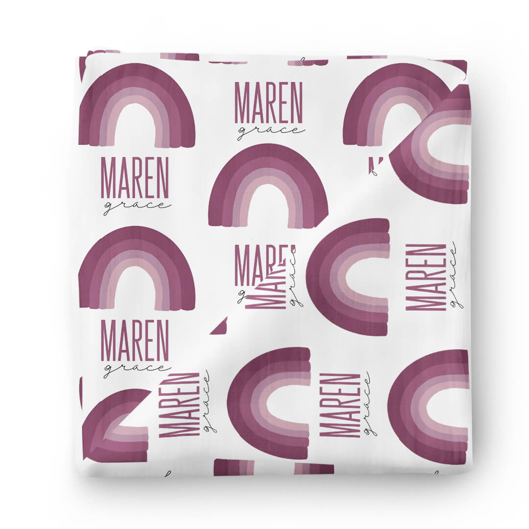  Ombre Rainbow Personalized Swaddle Blanket | Soft Purples、mySite、layawaytickets