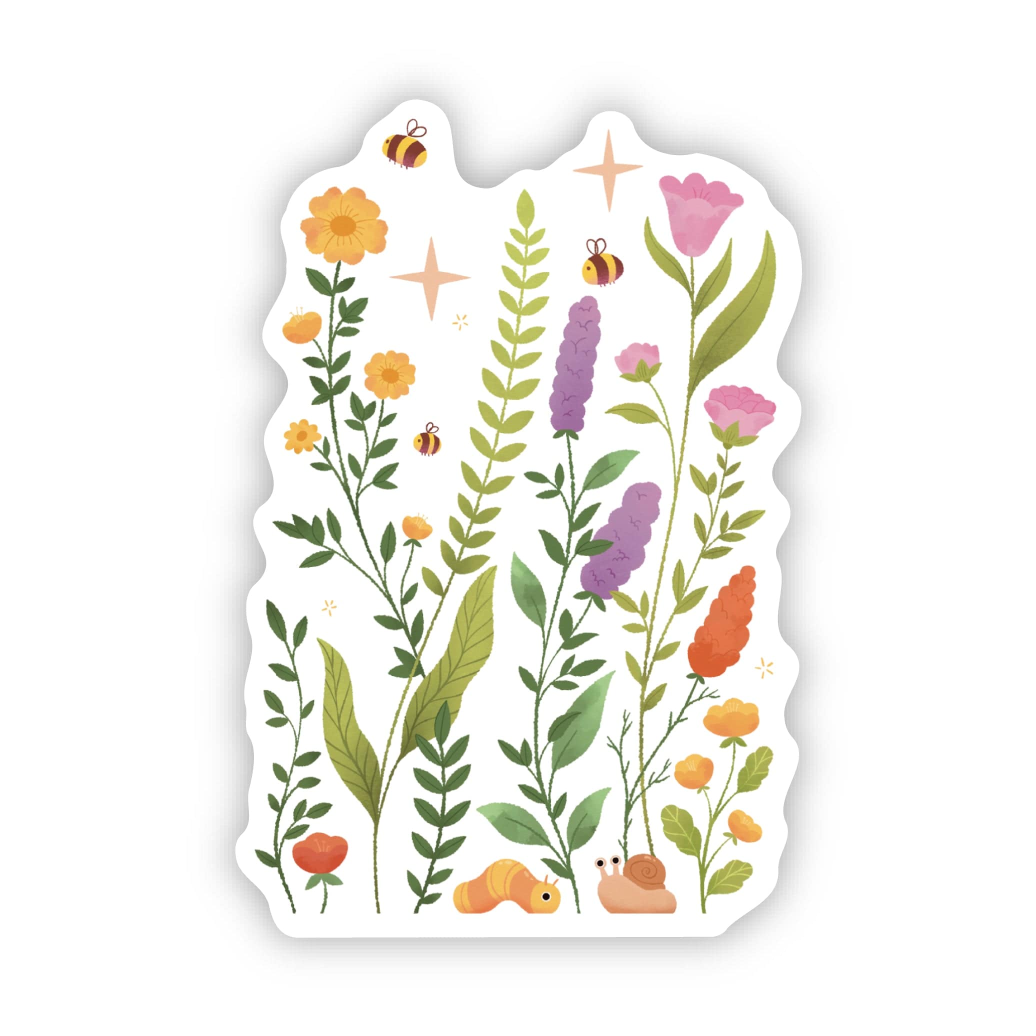  Wildflowers & Bees Nature Sticker、mySite、ghnorth