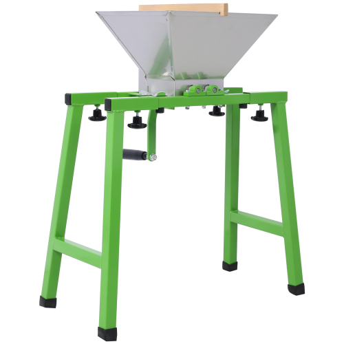 7L Manual Juicer Grinder With stand,Portable Fruit crusher with wheel Stainless Steel fruit Scratter Pulper for Wine and Cider Pressing、、eastwooduniform