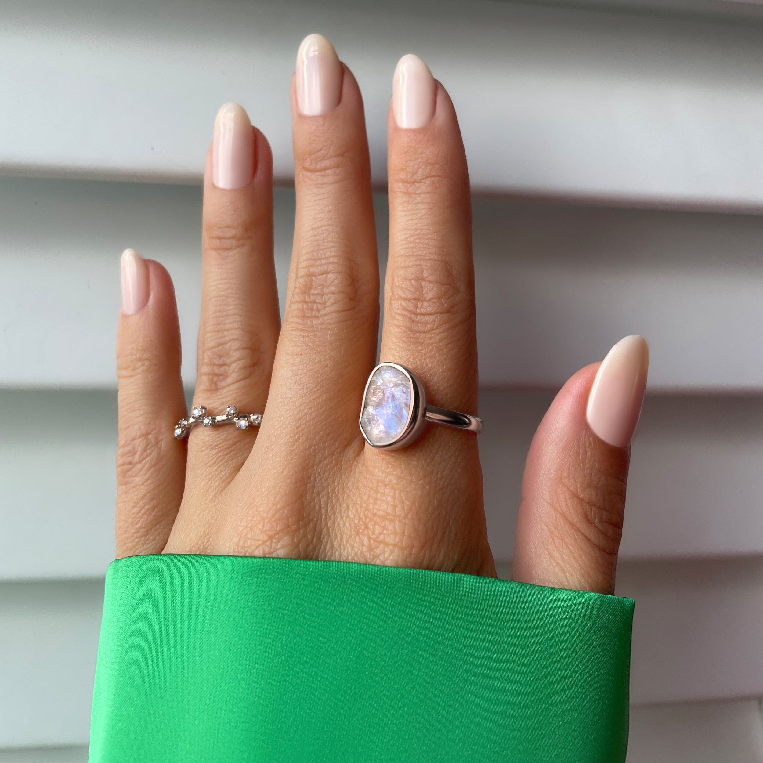 Moonstone Enfolded Ring & Stardust Band、mySite、hinf8tx79