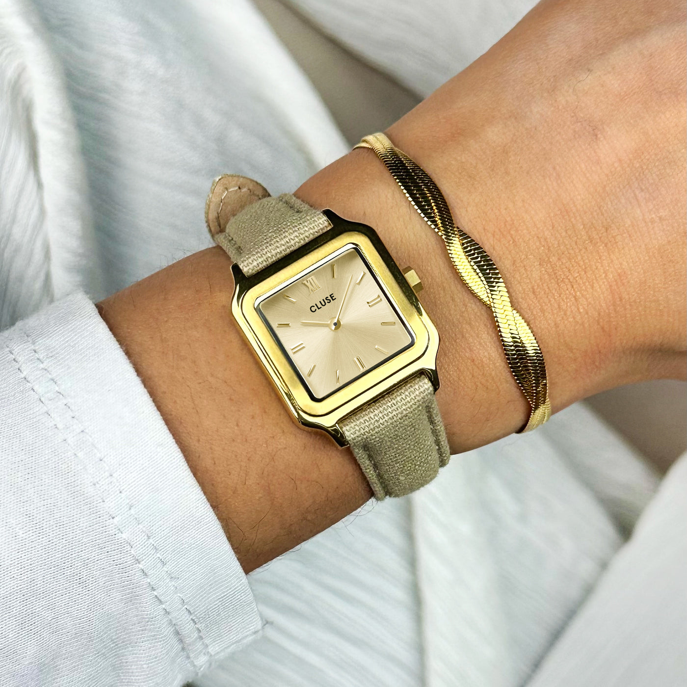 Strap 14 mm Linen Beige, Gold Colour、mySite、botmansion