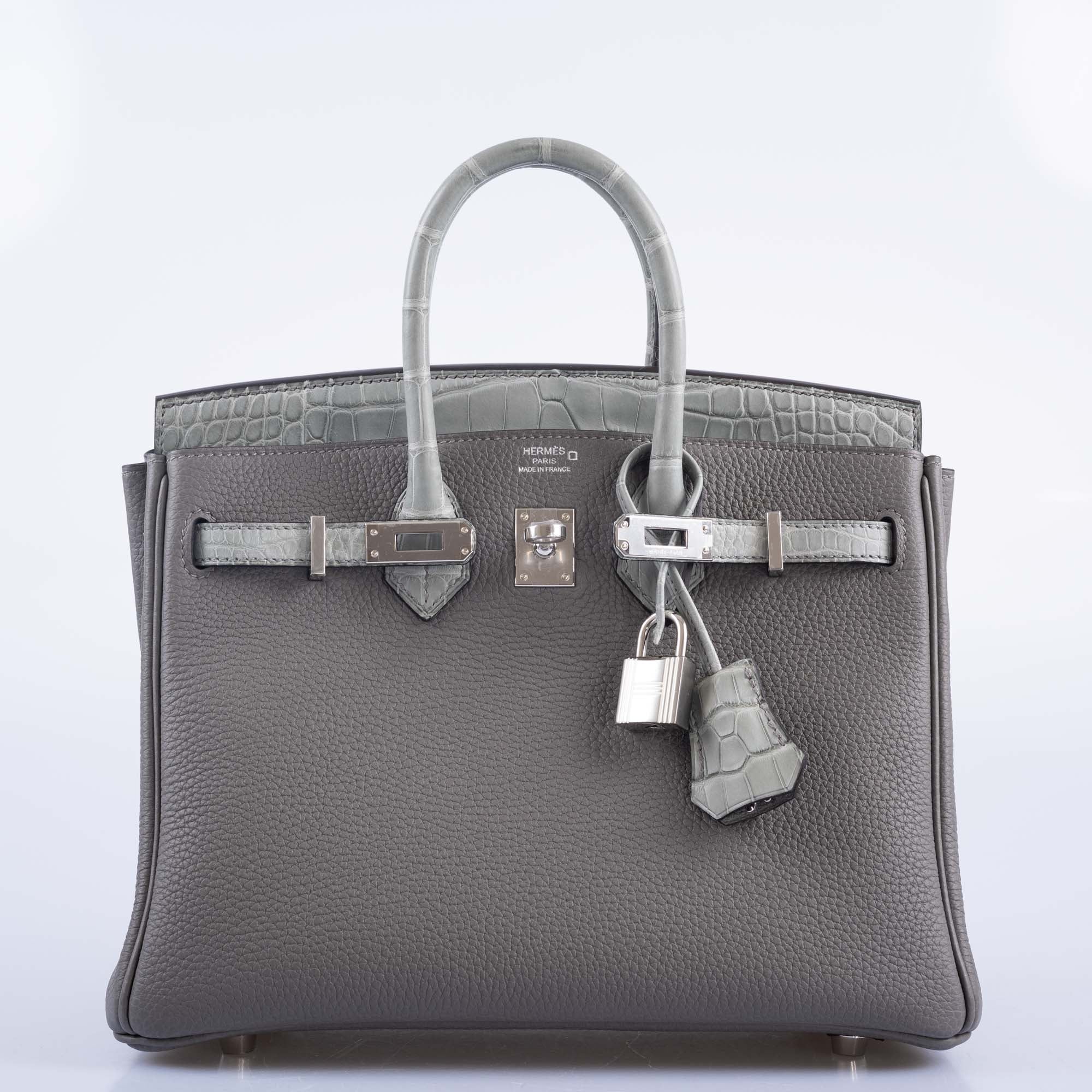 Hermès Touch Birkin 25 Gris Meyer Togo and Gris Cement Matte Alligator Palladium Hardware、mySite、garminoutage.com