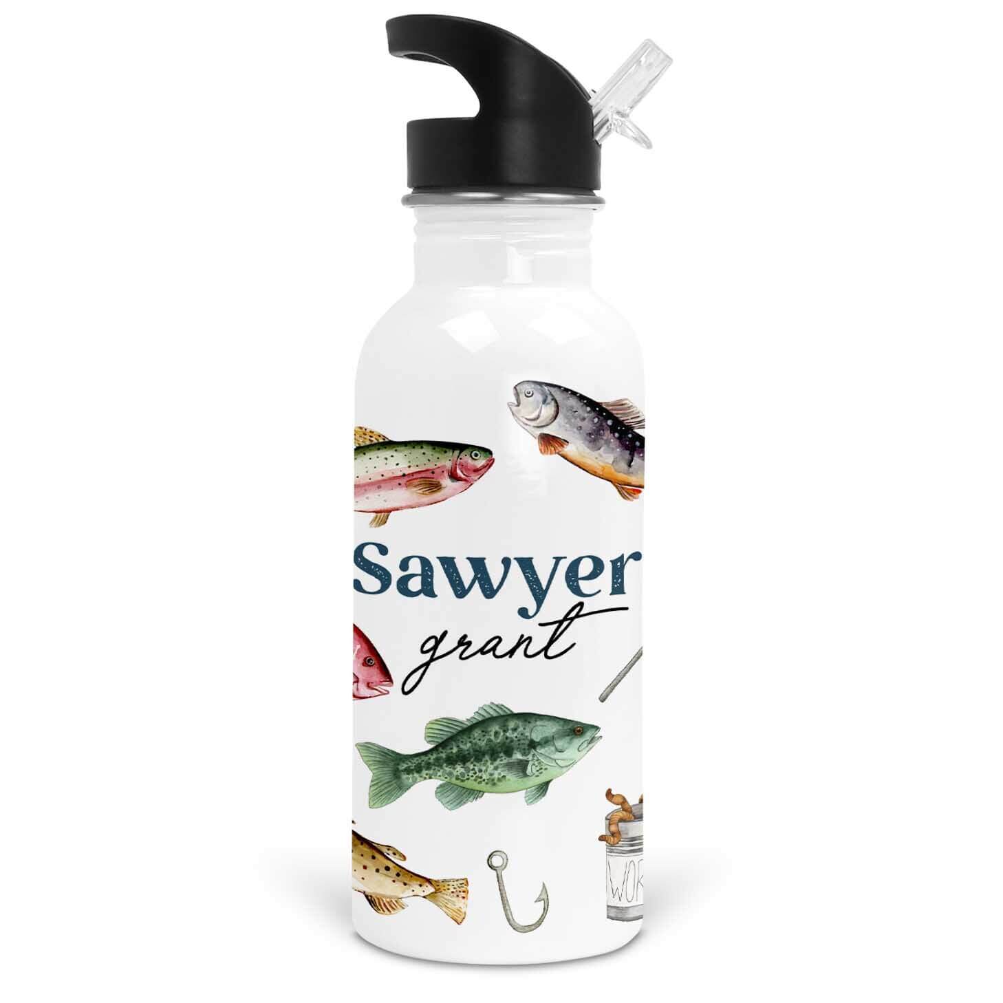  Gone Fishing Personalized Kids Water Bottle、mySite、layawaytickets