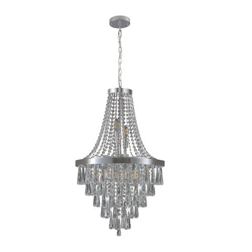 (Same as W1340P143191/L5004-500-C) 20" Chrome Crystal Chandelier with Adjustable Height, Modern Ceiling Light Fixture for Living Room, Dining Room, Staircase, 11-Light E12 Bulb Base (No Bulbs)、、eastwooduniform