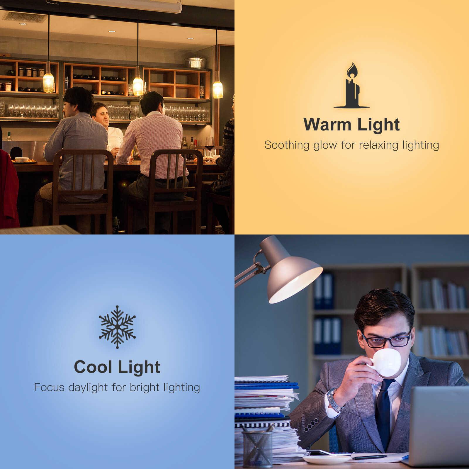 WiFi Smart Filament Bulb LED Light Lamp A60 E27 Dimmable Lighting Soft White 2700K-6500K 7W、mySite、fannypackpong