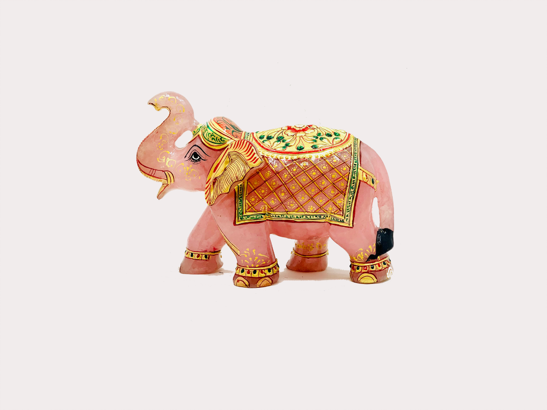Elephant Statue - Rose Quartz (Large, 25cm )、mySite、topwebapps