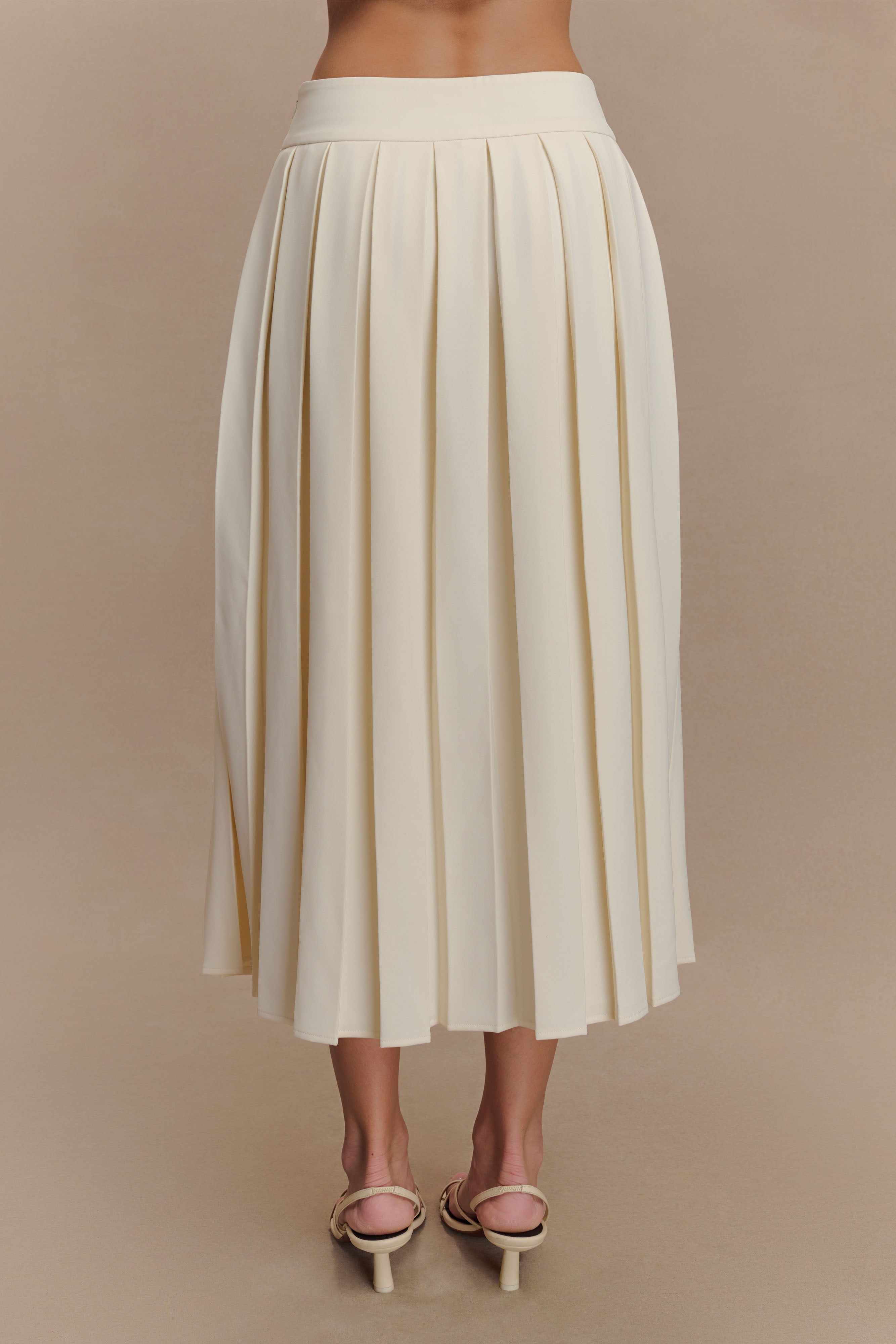 Sunny Pleated Midi Skirt - Ivory、mySite、solidvoid