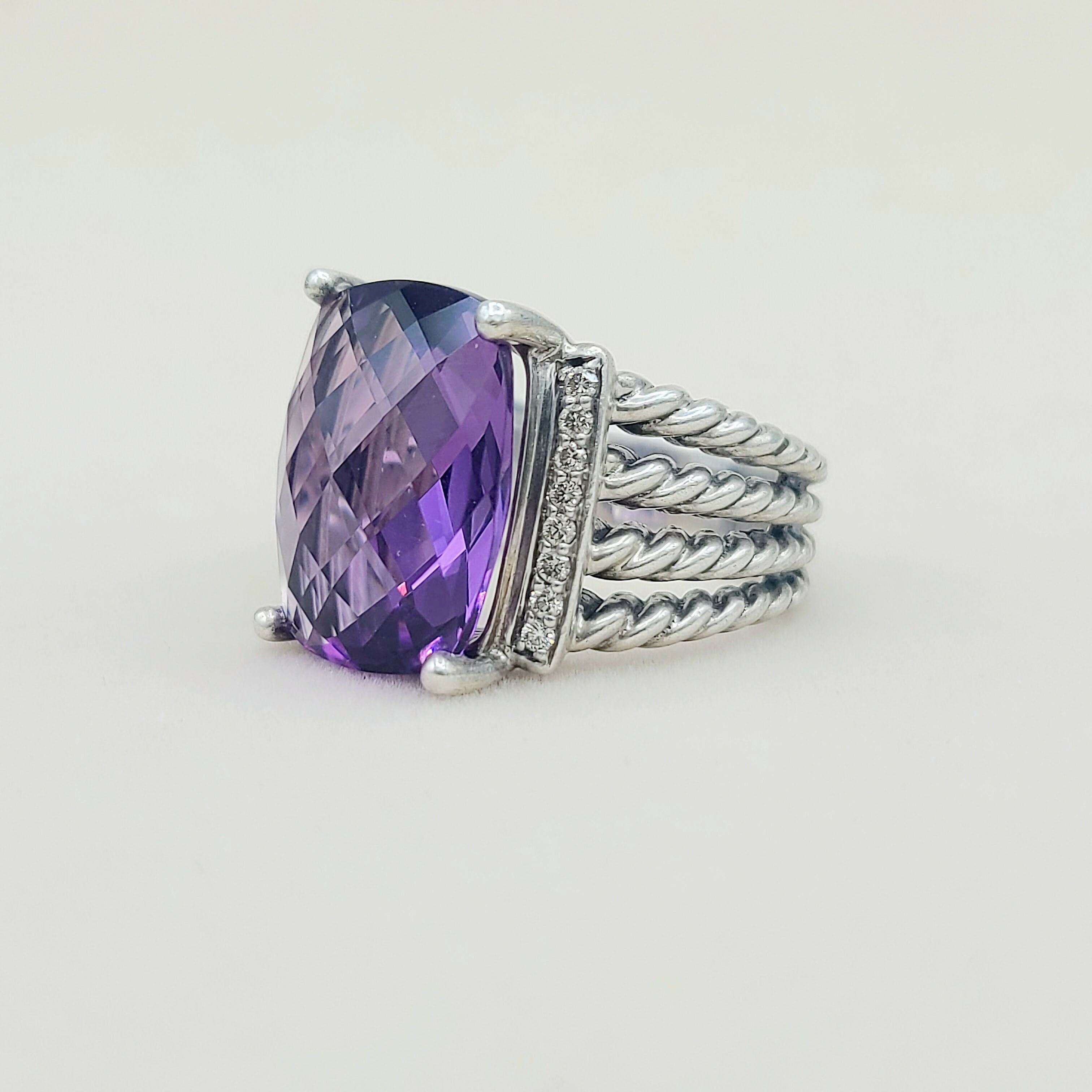 David Yurman Wheaton Ring 16x12 Amethyst & Diamonds、mySite、hinf8tx79