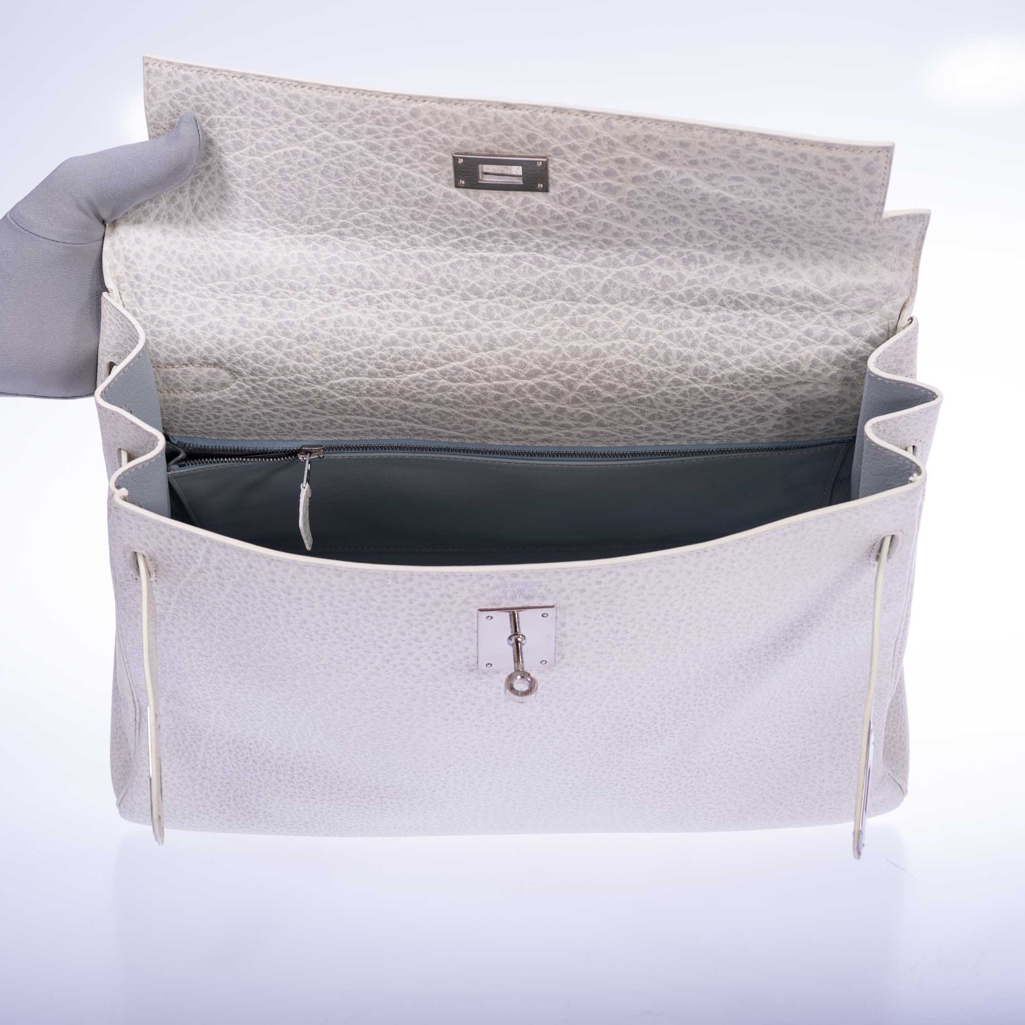 Hermès Kelly 35 Retourne White Dalmatian Buffalo Skipper Palladium Hardware、mySite、garminoutage.com