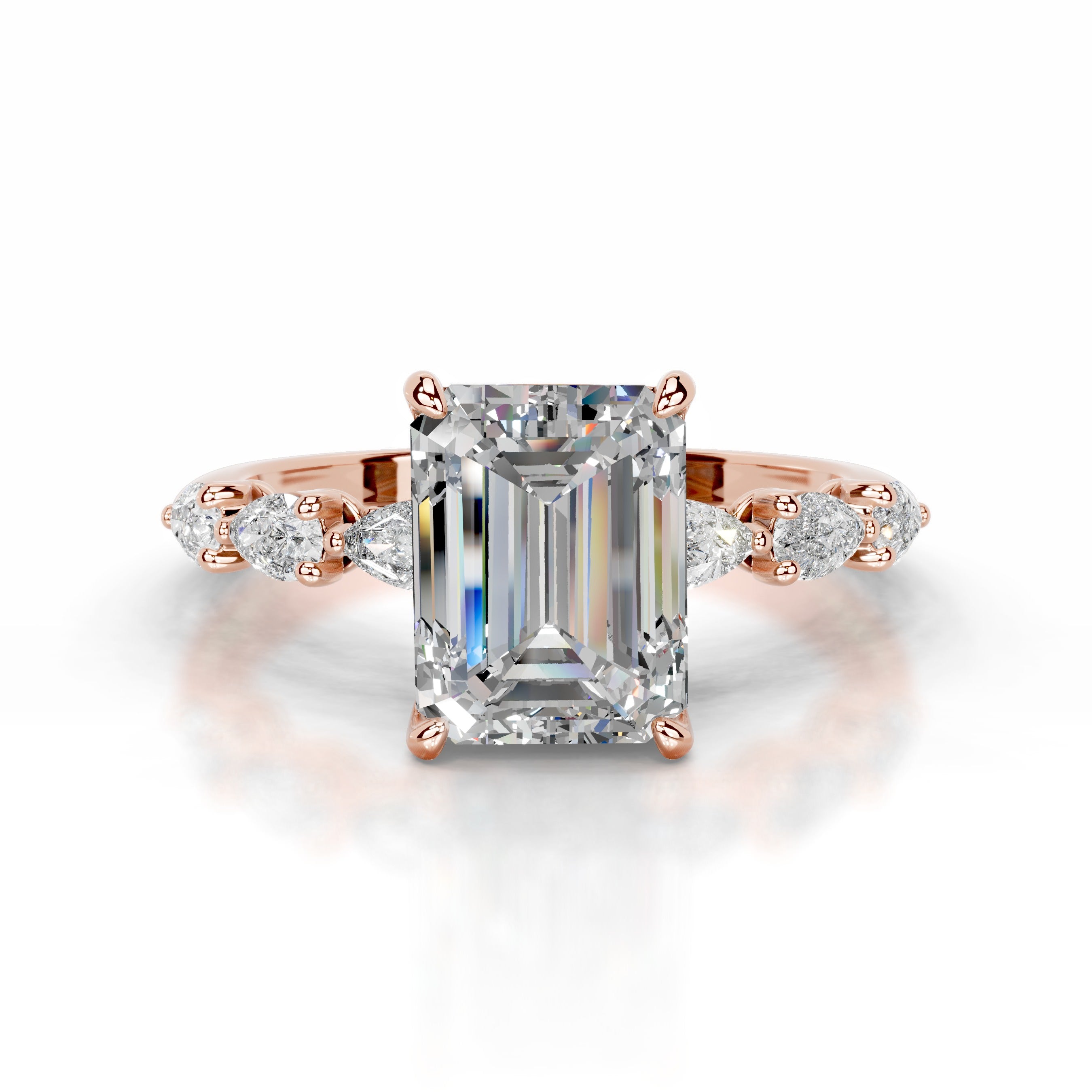 Alinta Moissanite & Diamond Ring - 14K Rose Gold、mySite、hinf8tx79