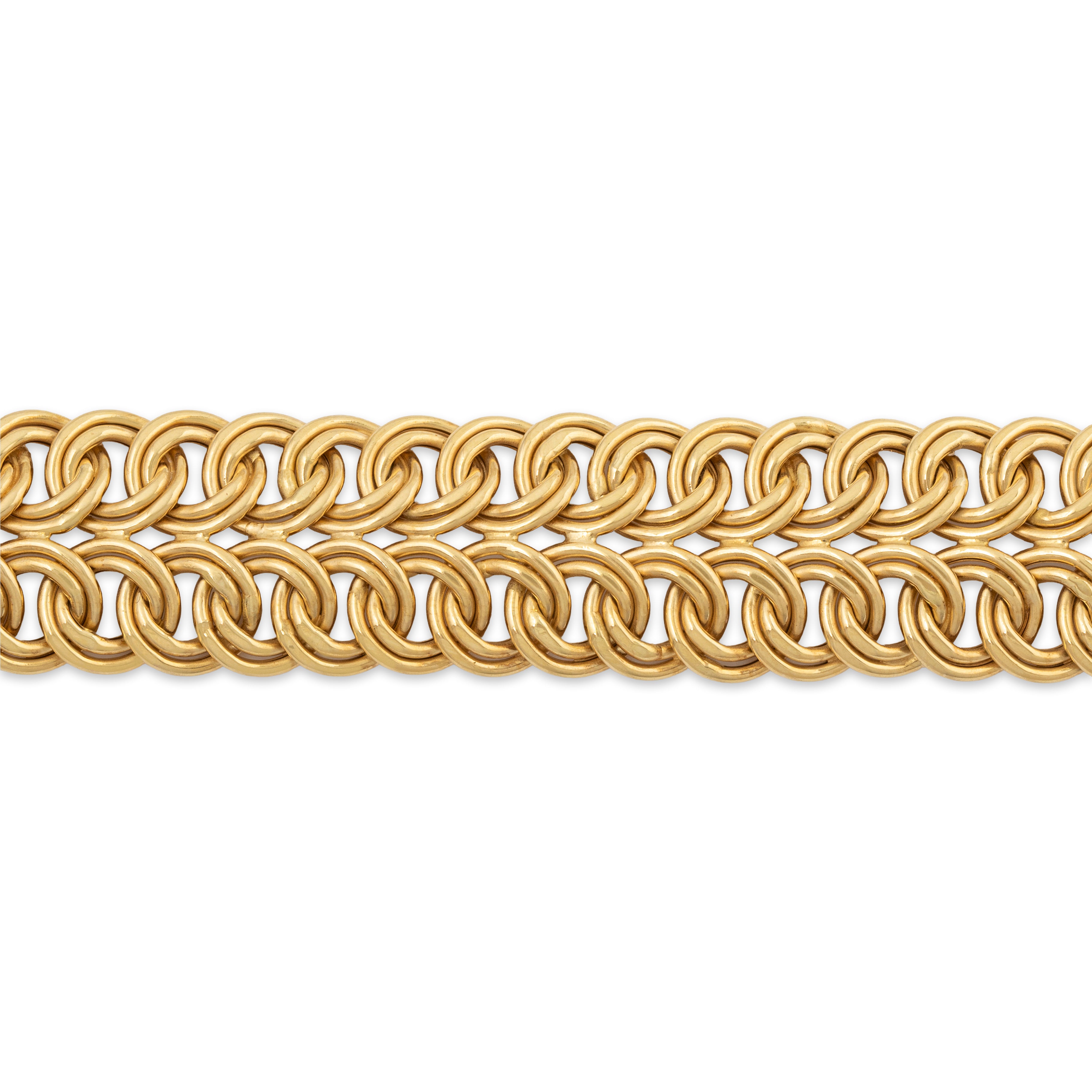 Vintage Italian Unusual 18k Yellow Gold Lavish Loops Bracelet 7、mySite、hinf8tx79